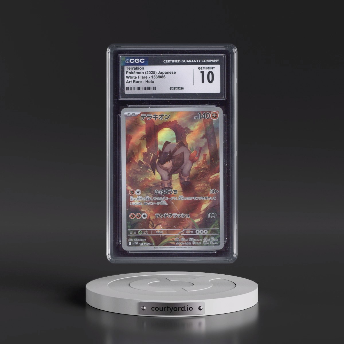 2025 White Flare - sv11W #133/086 Terrakion - Art Rare Holo (CGC 10 GEM MINT)