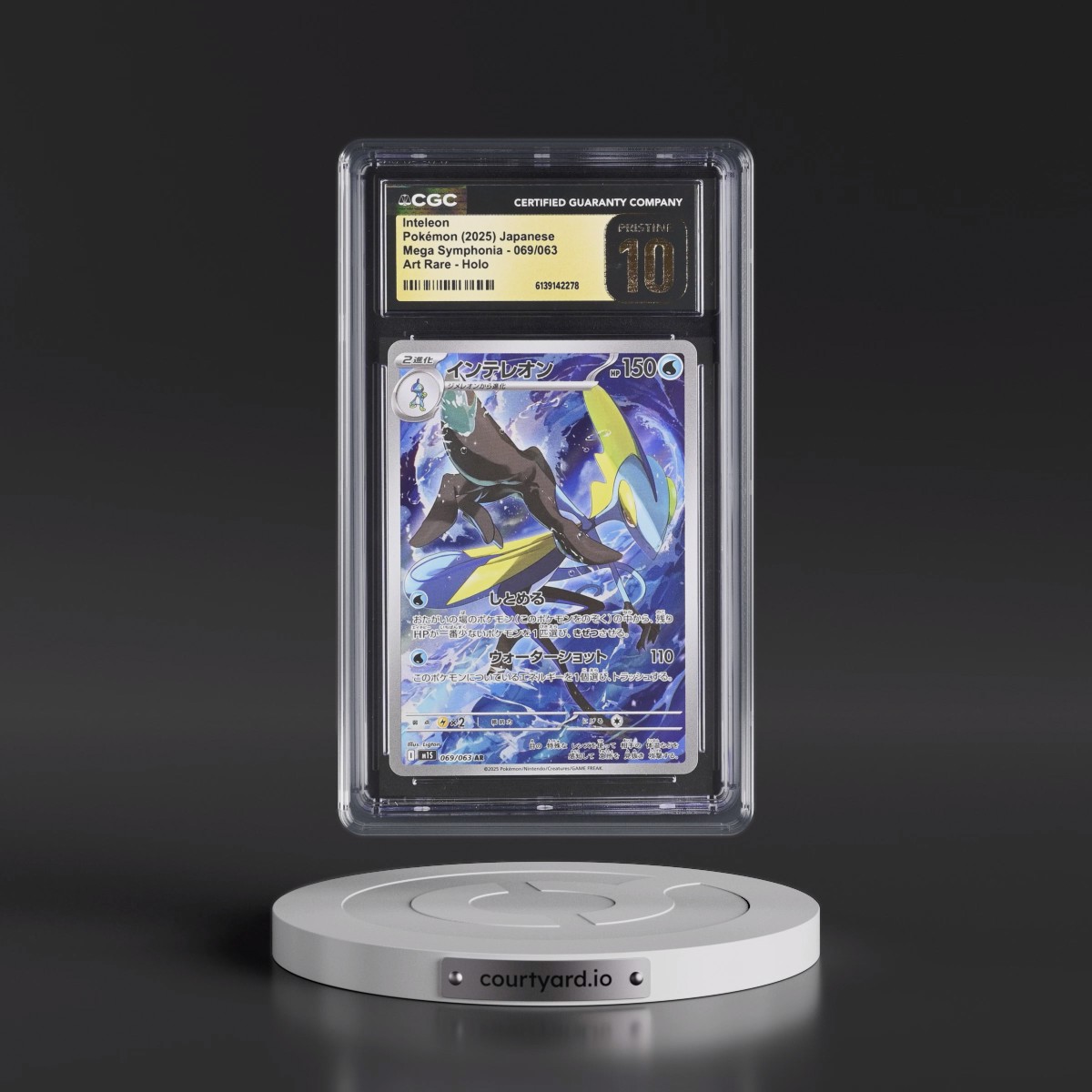 2025 Mega Symphonia - M1S #069/063 Inteleon - Art Rare Holo (CGC 10 PRISTINE)