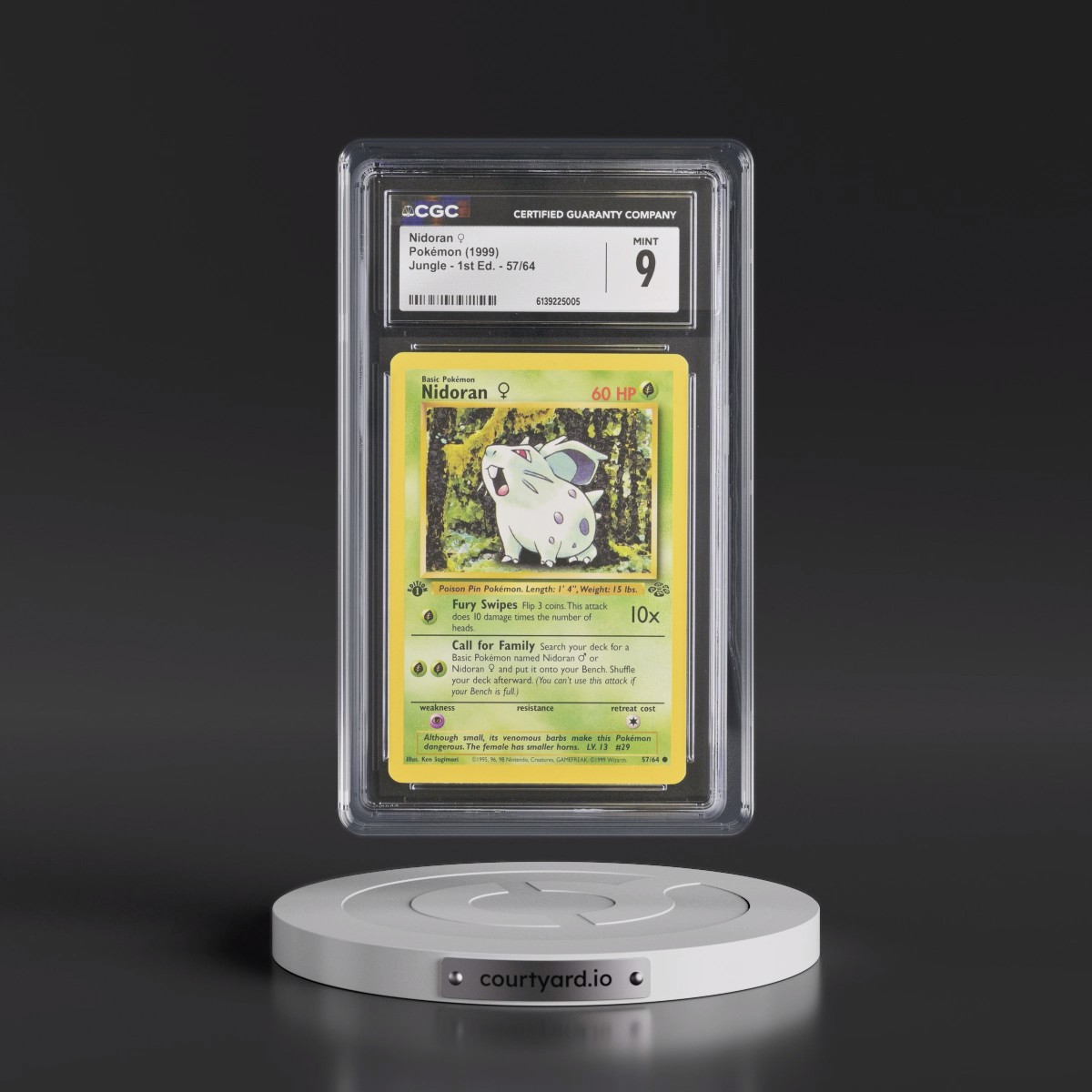 1999 Jungle #57/64 Nidoran â?? - 1st Edition 1st Edition (CGC 9 MINT)