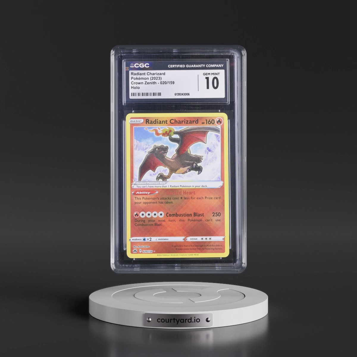 2023 Crown Zenith #020/159 Radiant Charizard - Holo (CGC 10 GEM MINT)