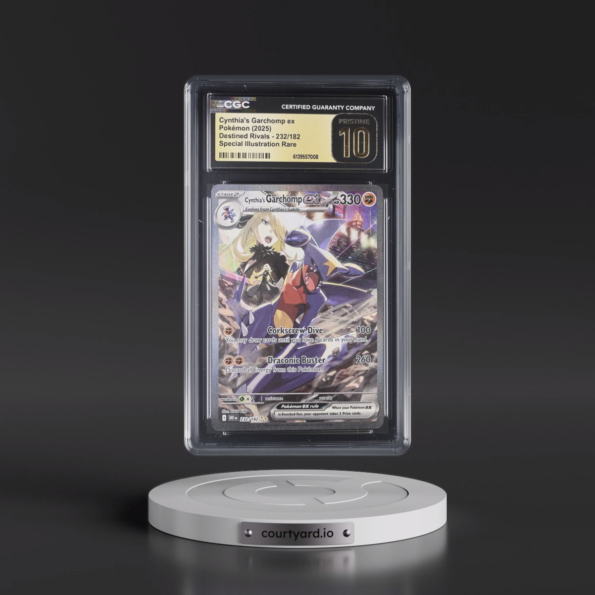 2025 Destined Rivals - DRI EN #232/182 Cynthia's Garchomp ex - Special Illustration Rare (Holo) (CGC 10 PRISTINE)
