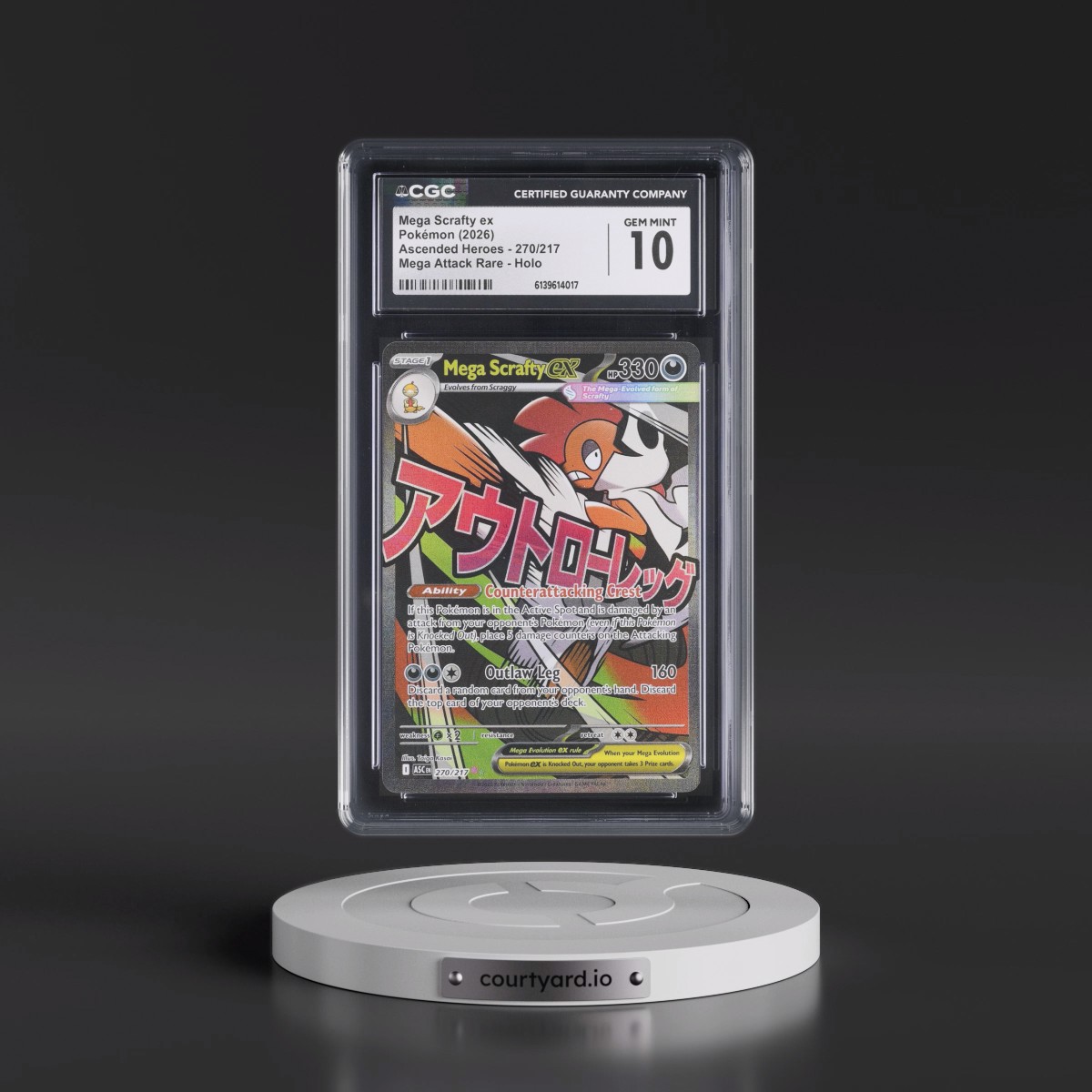 2026 Ascended Heroes - ASC EN #270/217 Mega Scrafty ex - Mega Attack Rare Holo (CGC 10 GEM MINT)