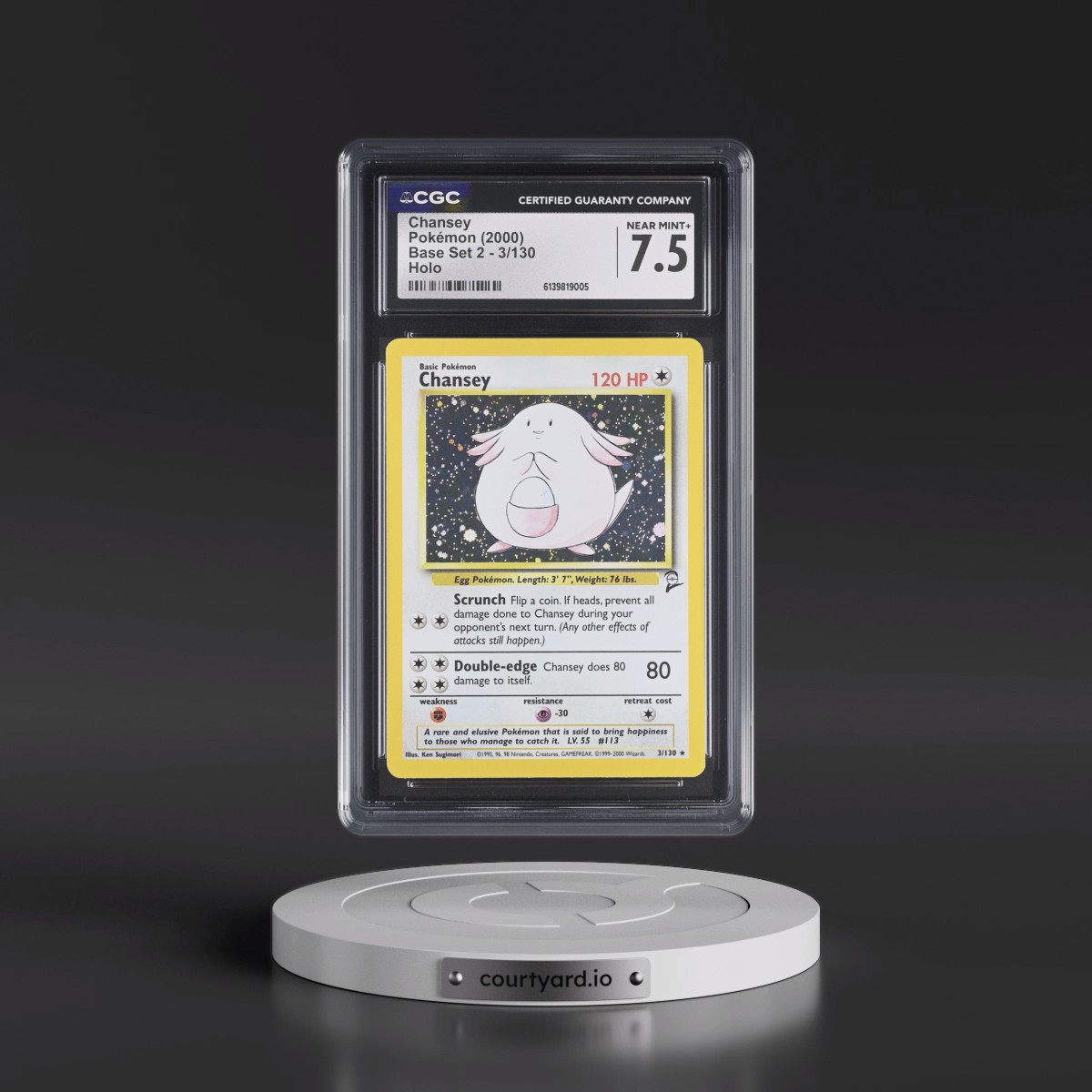 2000 Base Set 2 #3/130 Chansey - Holo (CGC 7.5 NM+)