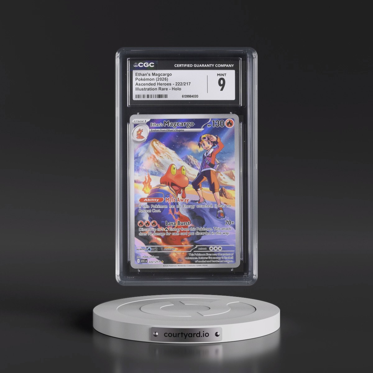 2026 Ascended Heroes - ASC EN #222/217 Ethan's Magcargo - Illustration Rare Holo (CGC 9 MINT)