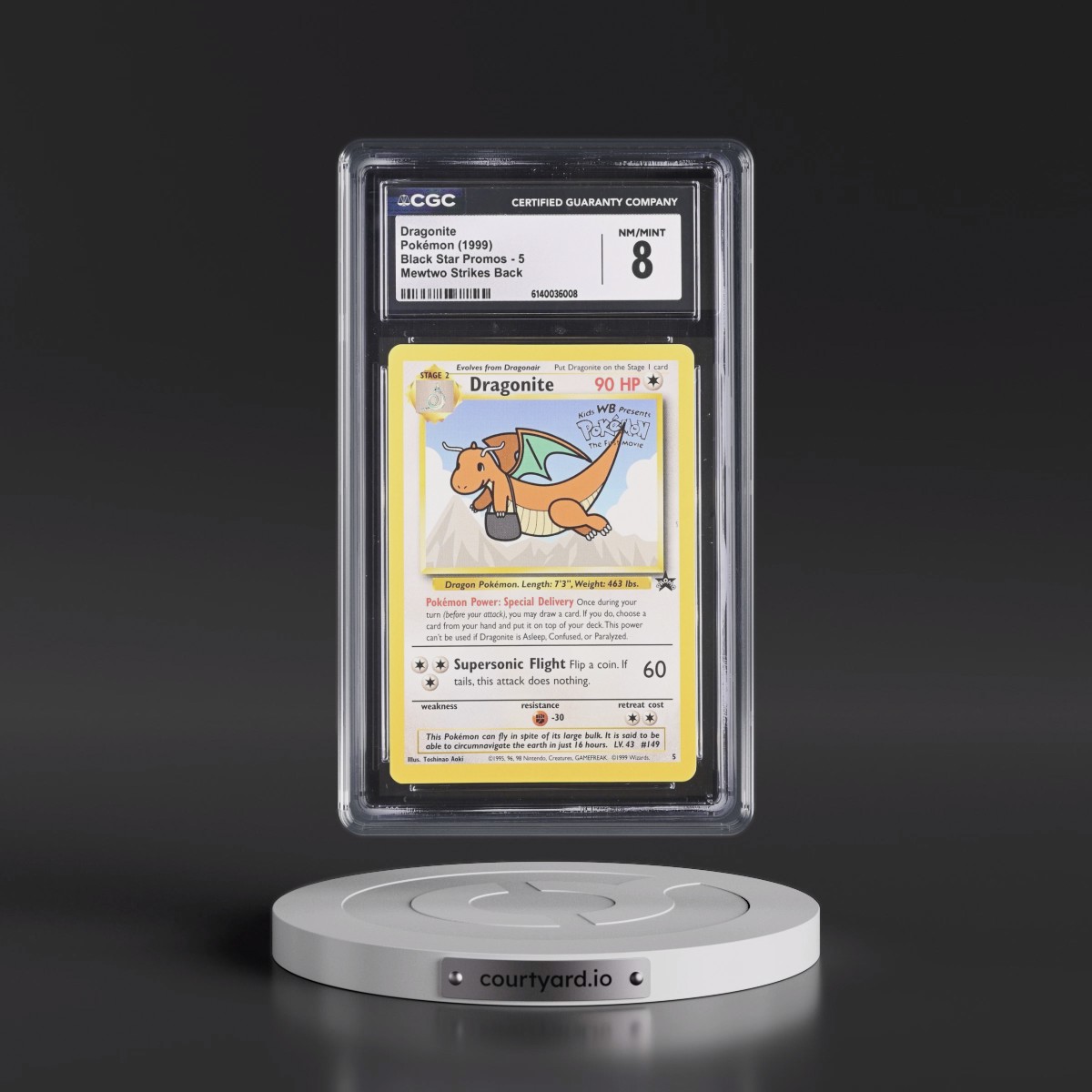 1999 Black Star Promos #5 Dragonite - Mewtwo Strikes Back (CGC 8 NM-MT)