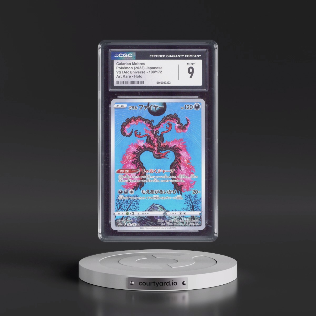 2022 VSTAR Universe #190/172 Galarian Moltres - Art Rare Holo (CGC 9 MINT)