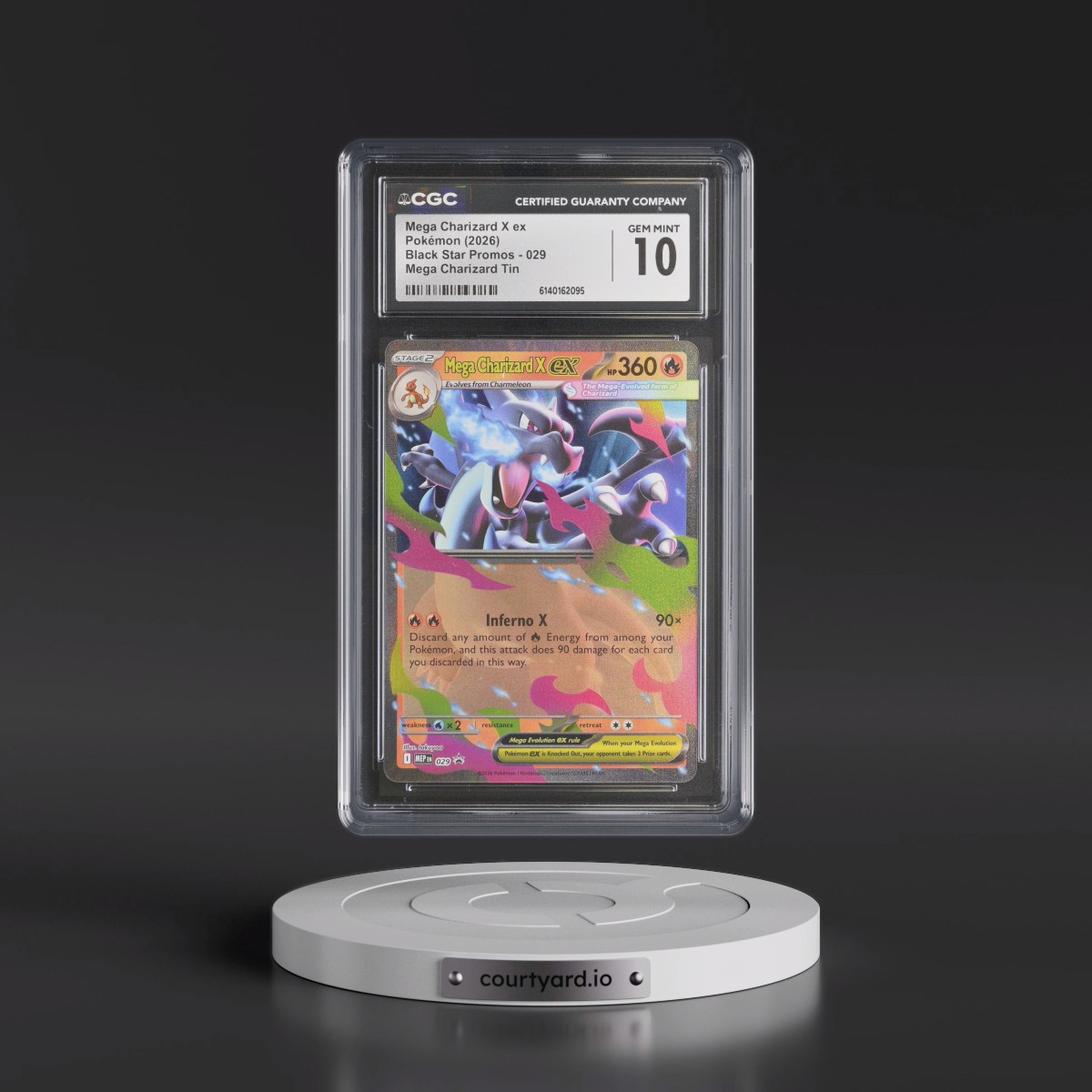 2025 Black Star Promos - Mega Evolution MEP EN #029 Mega Charizard X ex - Mega Charizard Tin (Holo) (CGC 10 GEM MINT)