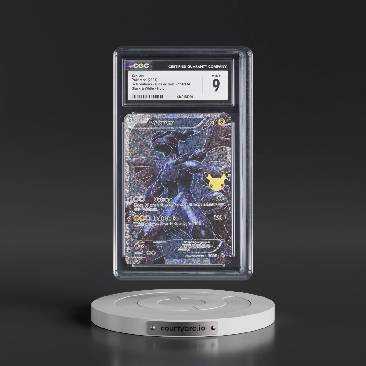 2021 Celebrations - Classic Collection #114/114 Zekrom - Black & White Holo (CGC 9 MINT)