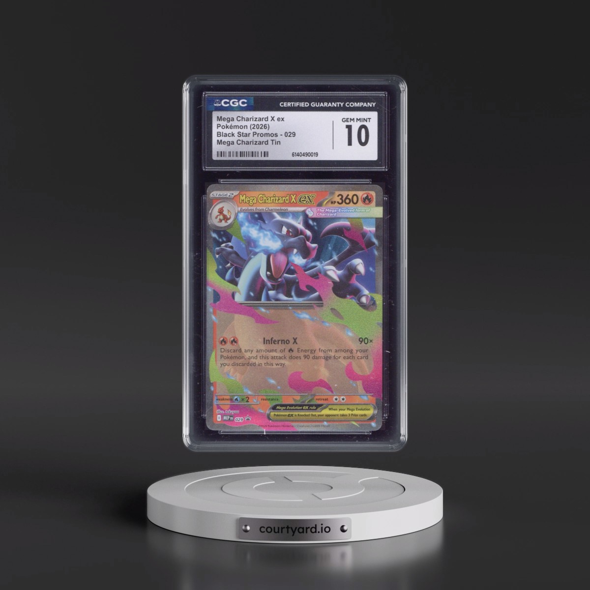 2025 Black Star Promos - Mega Evolution MEP EN #029 Mega Charizard X ex - Mega Charizard Tin (Holo) (CGC 10 GEM MINT)