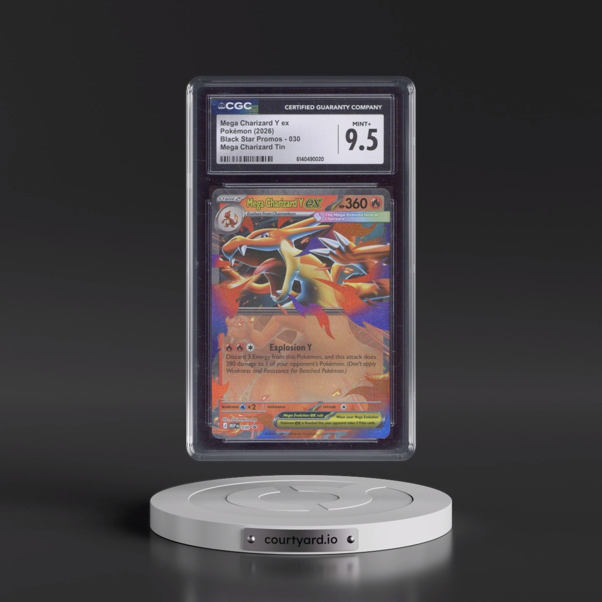 2025 Black Star Promos - Mega Evolution MEP EN #030 Mega Charizard Y ex - Mega Charizard Tin (Holo) (CGC 9.5 MINT+)