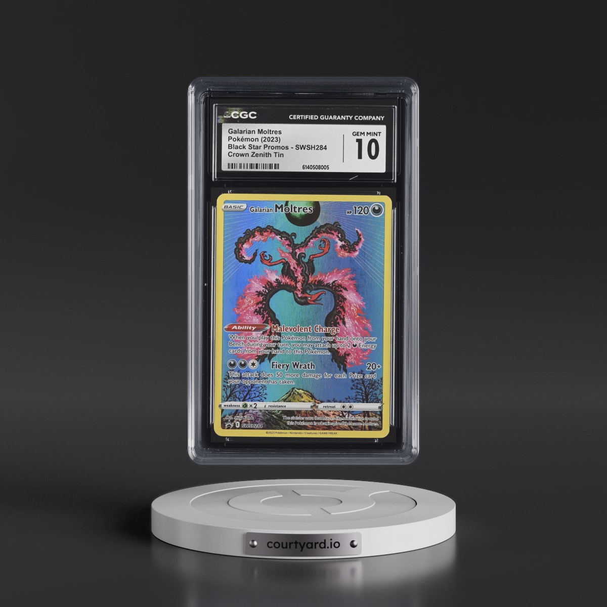 2017 Black Star Promos - Sword & Shield #SWSH284 Galarian Moltres - Crown Zenith Tin (Holo) (CGC 10 GEM MINT)
