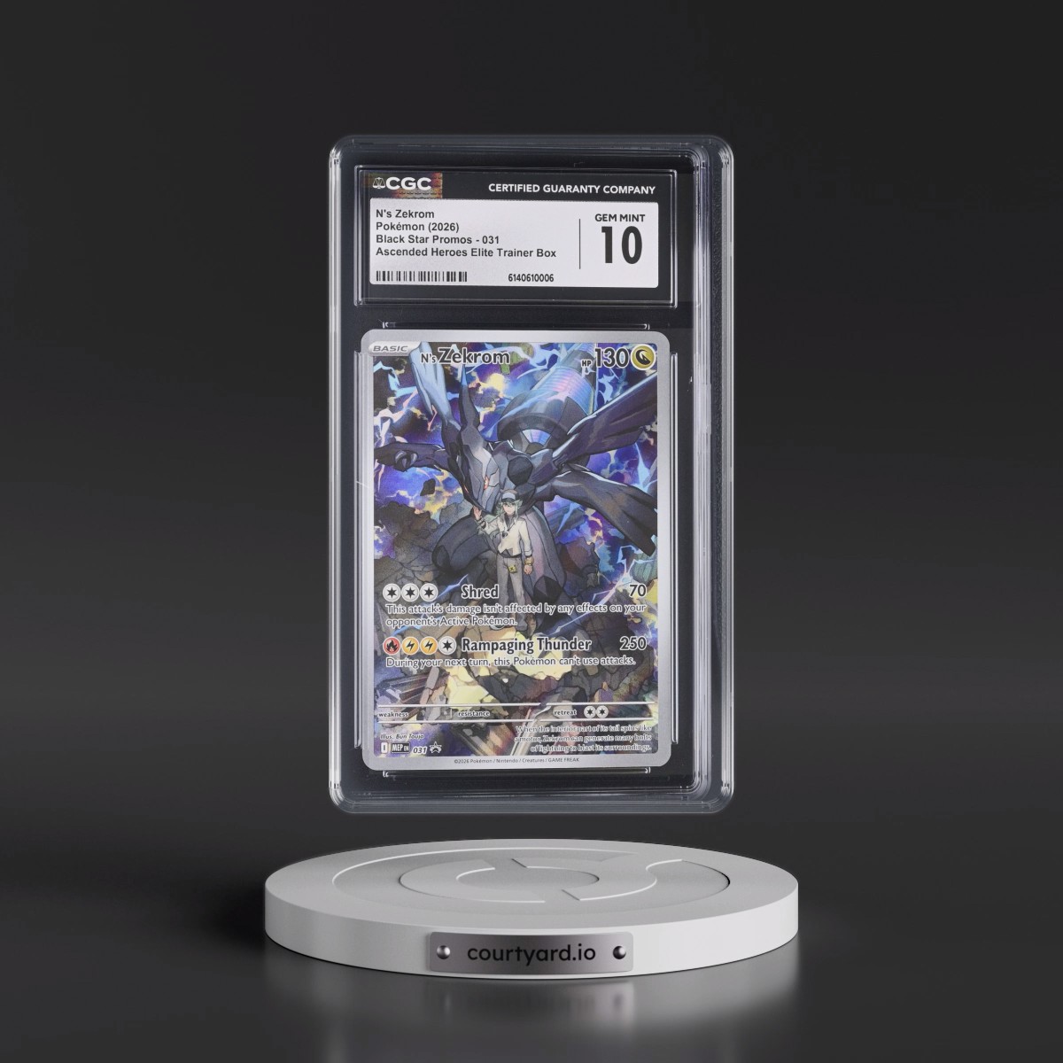 2025 Black Star Promos - Mega Evolution MEP EN #031 N's Zekrom - Ascended Heroes Elite Trainer Box (Holo) (CGC 10 GEM MINT)