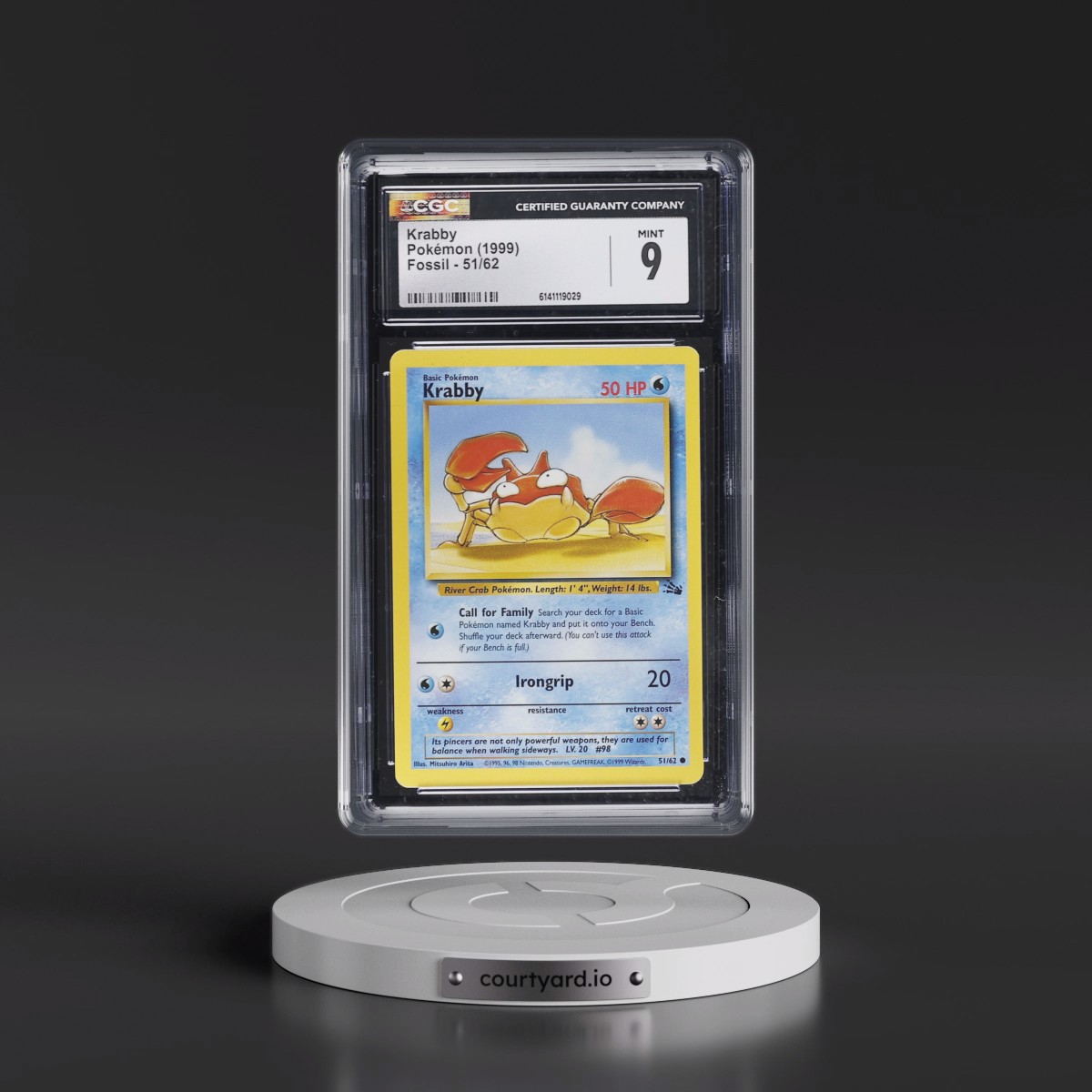 1999 Fossil #51/62 Krabby (CGC 9 MINT)