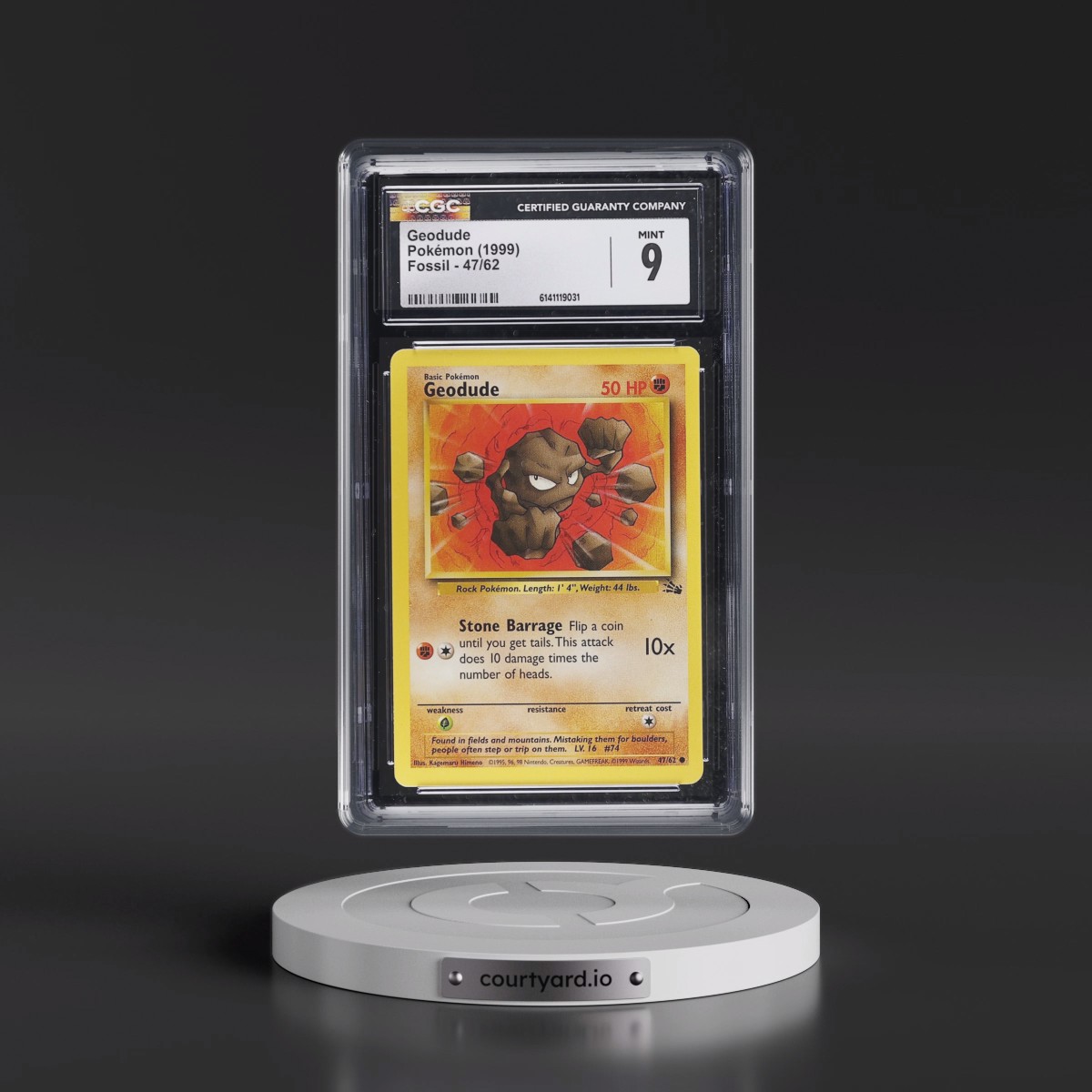 1999 Fossil #47/62 Geodude (CGC 9 MINT)