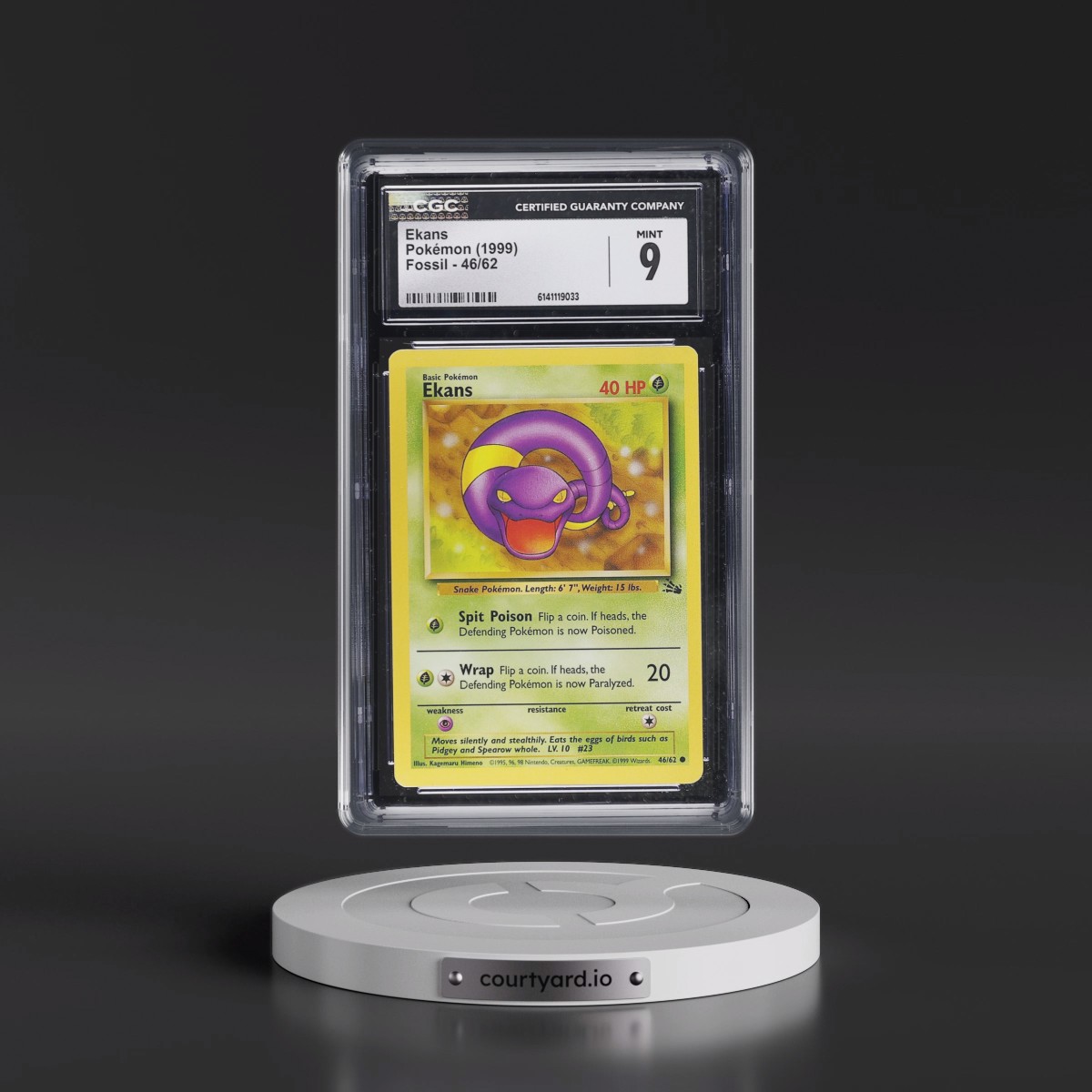 1999 Fossil #46/62 Ekans (CGC 9 MINT)