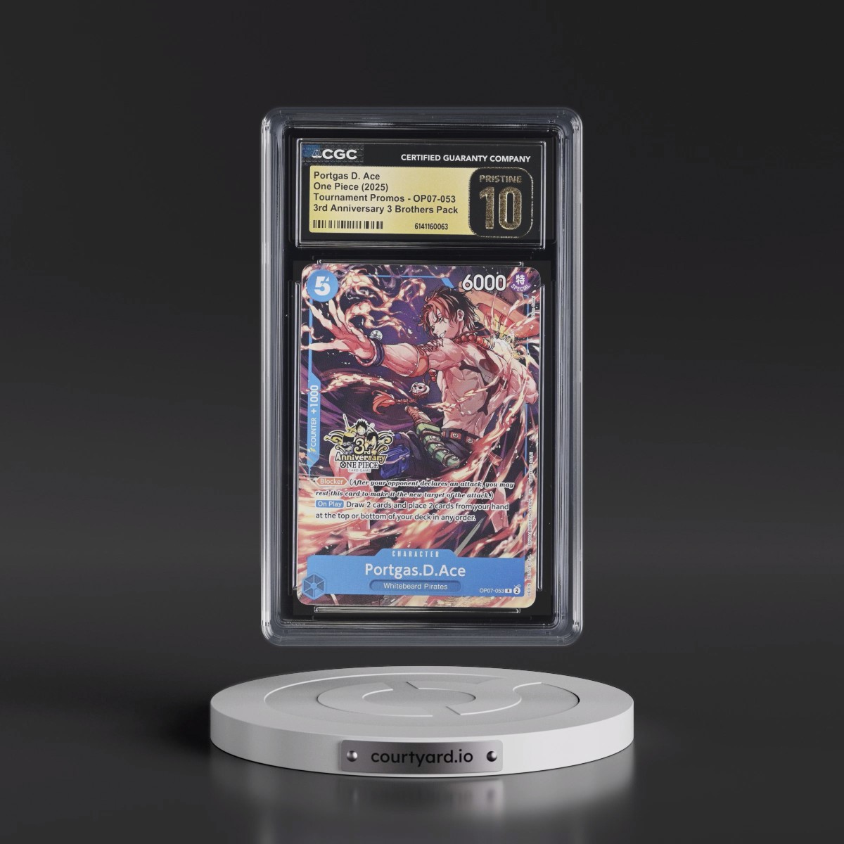 2022 Tournament Promos - English #OP07-053 Portgas D. Ace - 3rd Anniversary 3 Brothers Pack (CGC 10 PRISTINE)