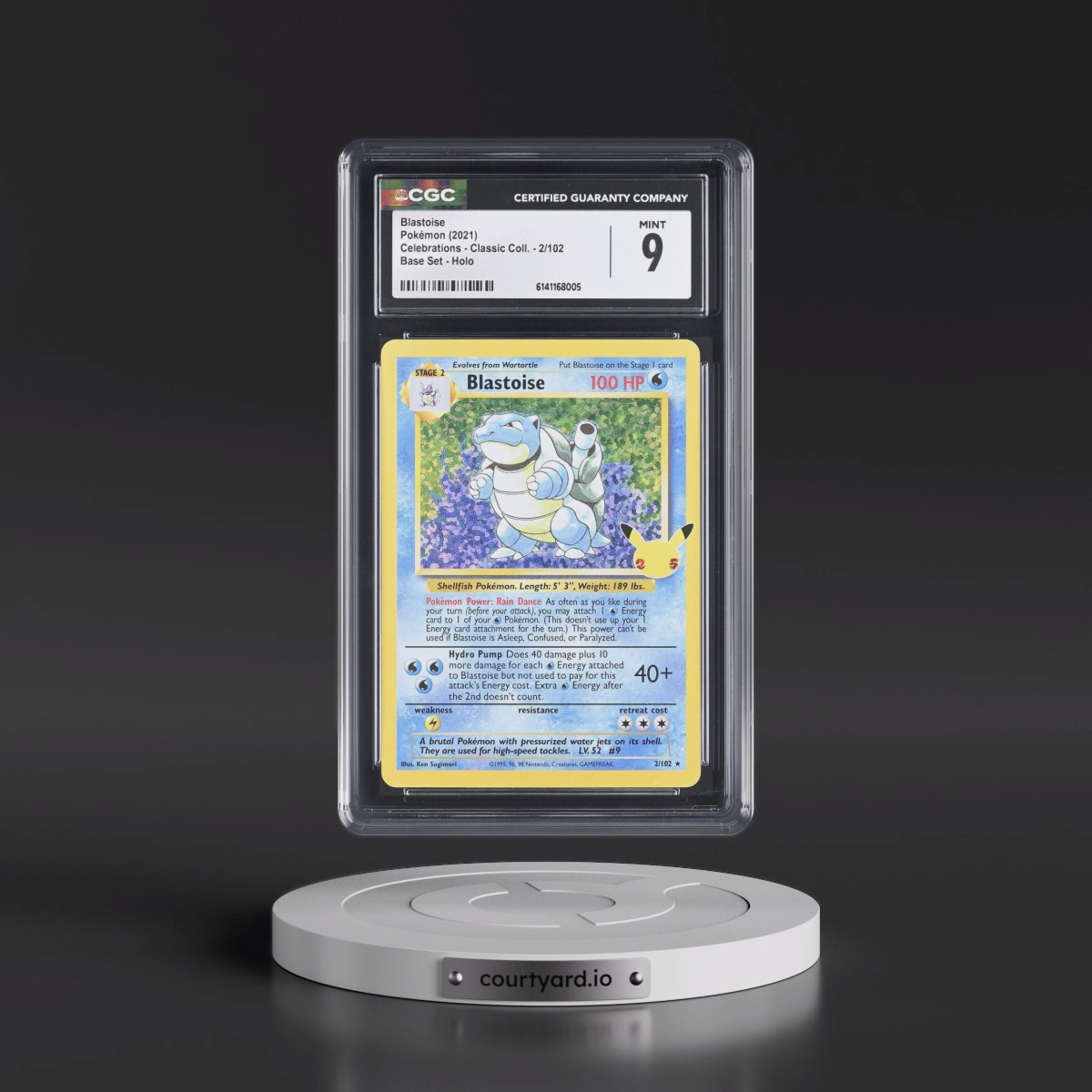 2021 Celebrations - Classic Collection #2/102 Blastoise - Base Set Holo (CGC 9 MINT)