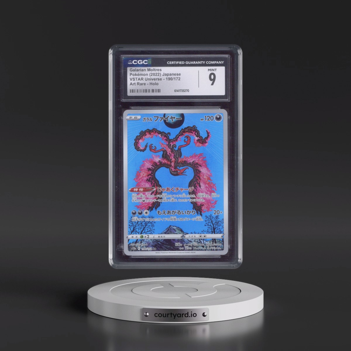 2022 VSTAR Universe #190/172 Galarian Moltres - Art Rare Holo (CGC 9 MINT)