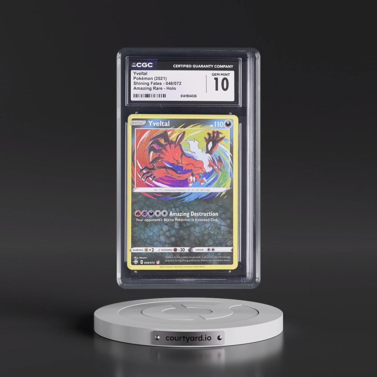 2021 Shining Fates #046/072 Yveltal - Amazing Rare Holo (CGC 10 GEM MINT)