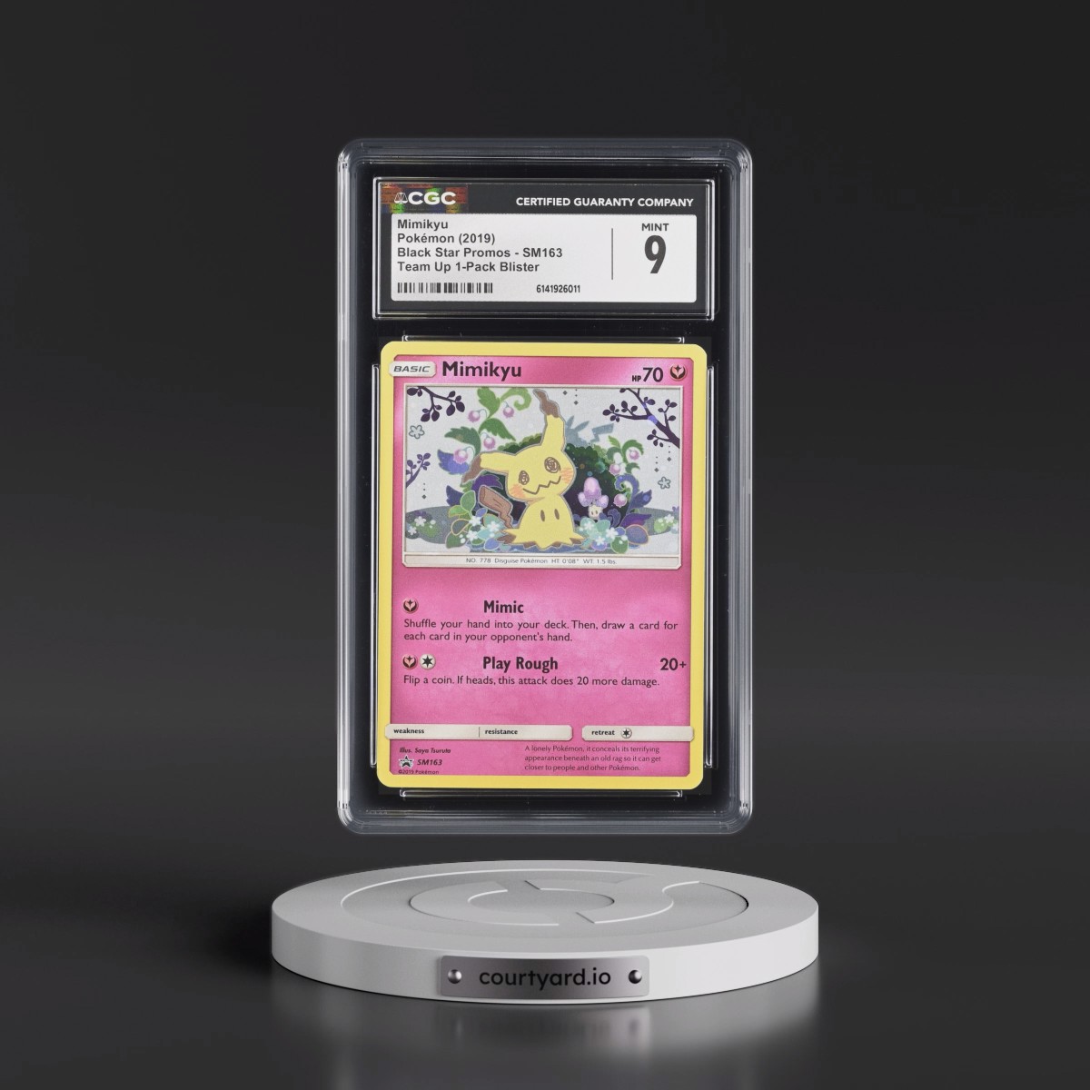 2016 Black Star Promos - Sun & Moon #SM163 Mimikyu - Team Up 1-Pack Blister (Cosmos Holo) (CGC 9 MINT)