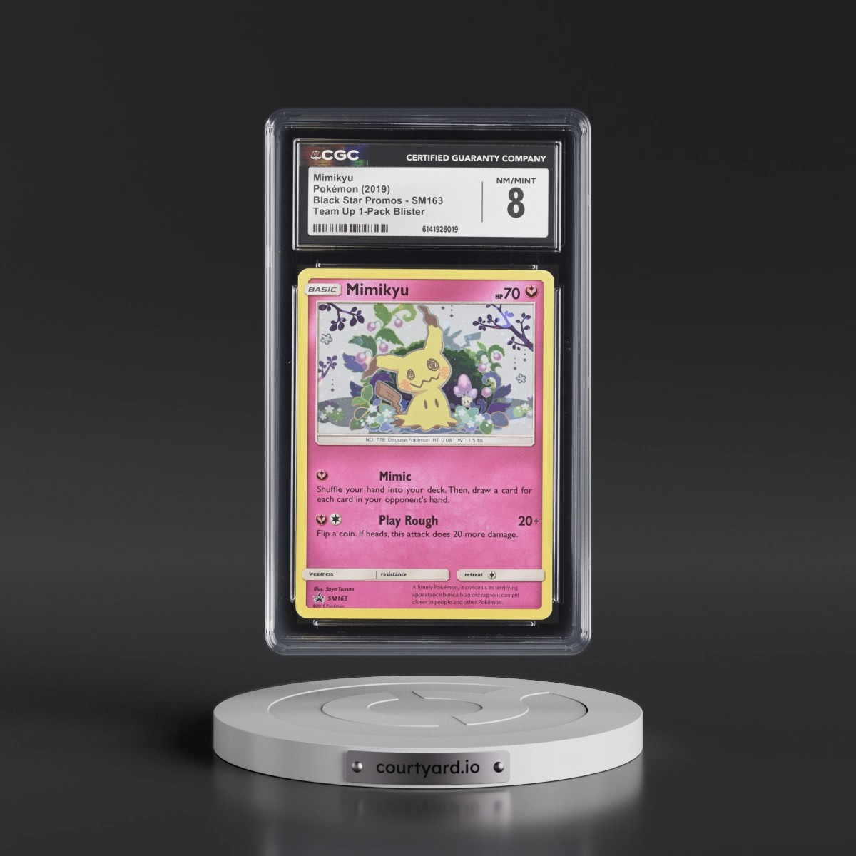 2016 Black Star Promos - Sun & Moon #SM163 Mimikyu - Team Up 1-Pack Blister (Cosmos Holo) (CGC 8 NM-MT)