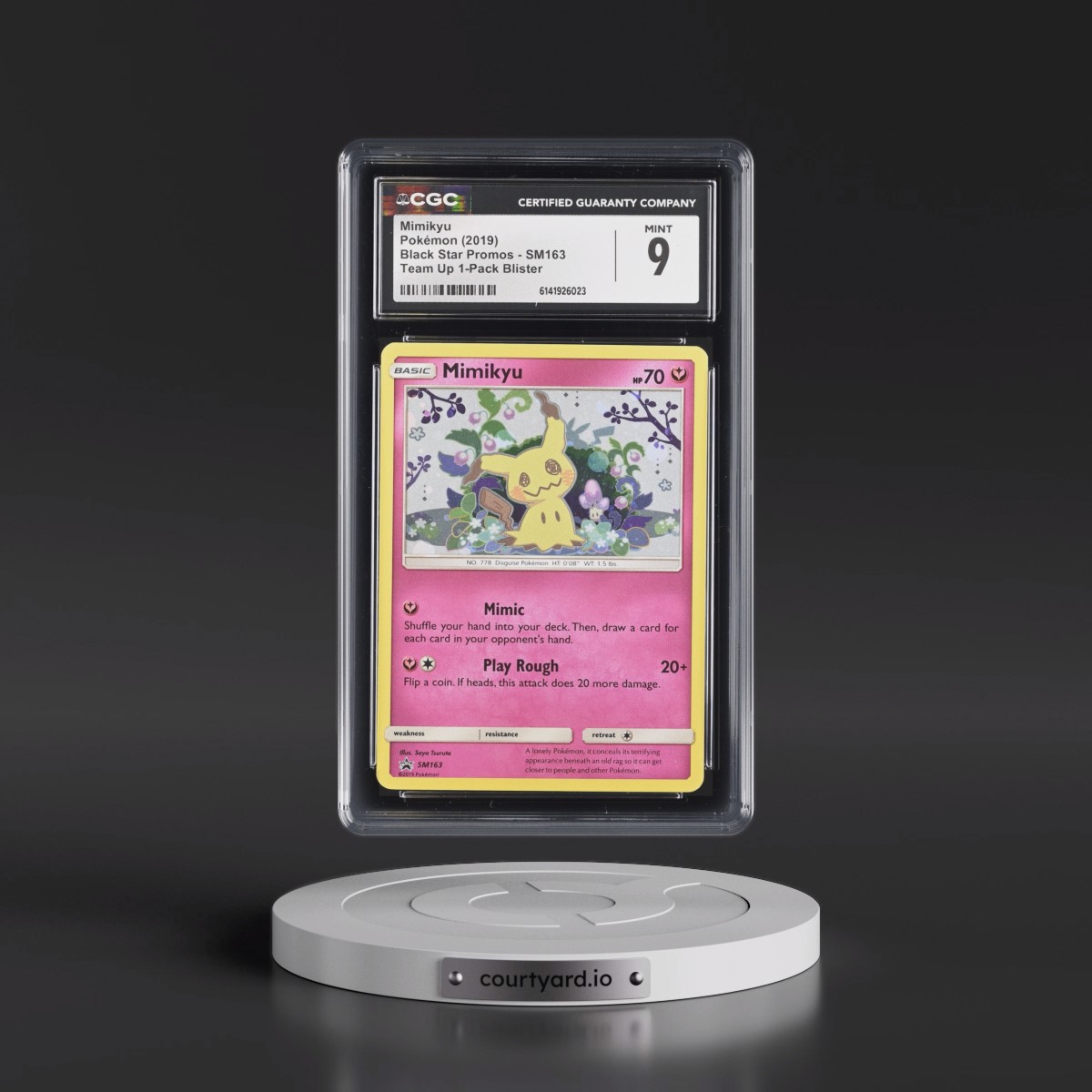 2016 Black Star Promos - Sun & Moon #SM163 Mimikyu - Team Up 1-Pack Blister (Cosmos Holo) (CGC 9 MINT)