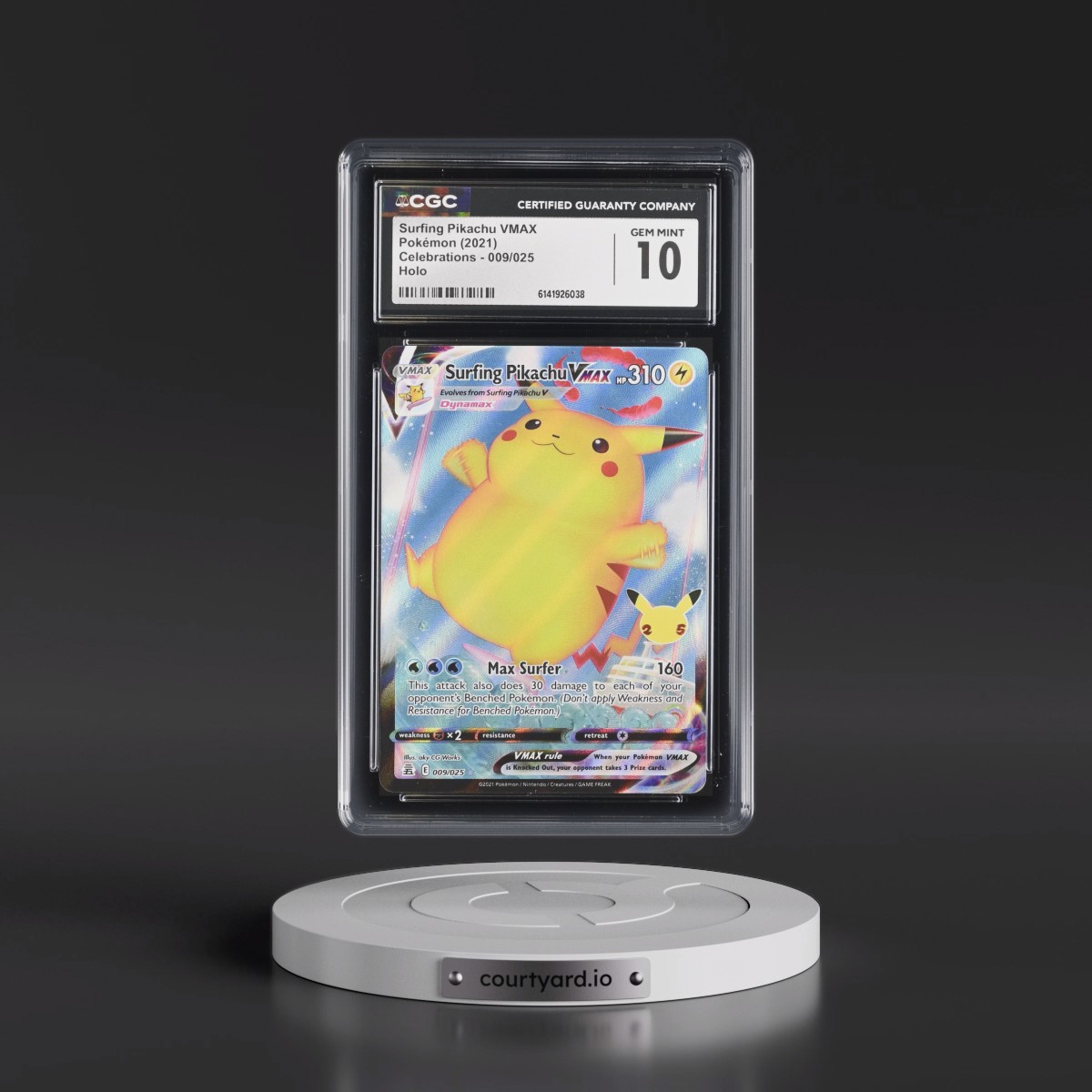 2021 Celebrations #009/025 Surfing Pikachu VMAX - Holo (CGC 10 GEM MINT)