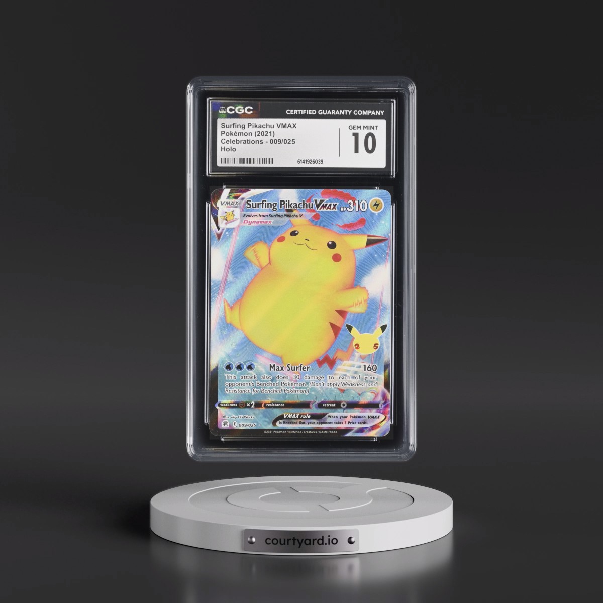 2021 Celebrations #009/025 Surfing Pikachu VMAX - Holo (CGC 10 GEM MINT)