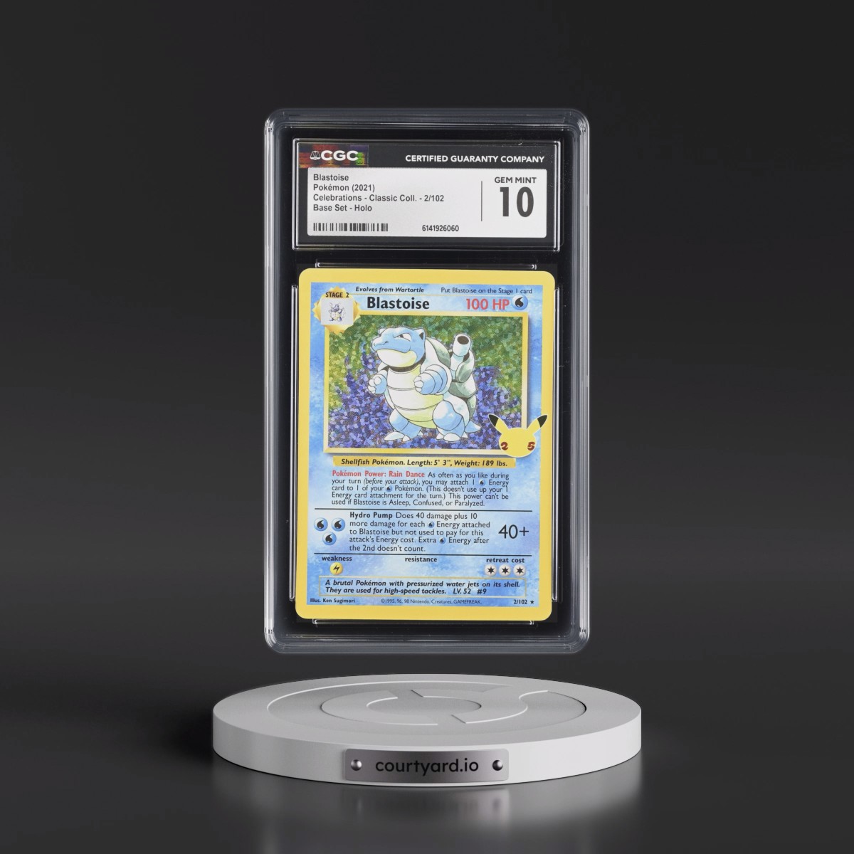 2021 Celebrations - Classic Collection #2/102 Blastoise - Base Set Holo (CGC 10 GEM MINT)