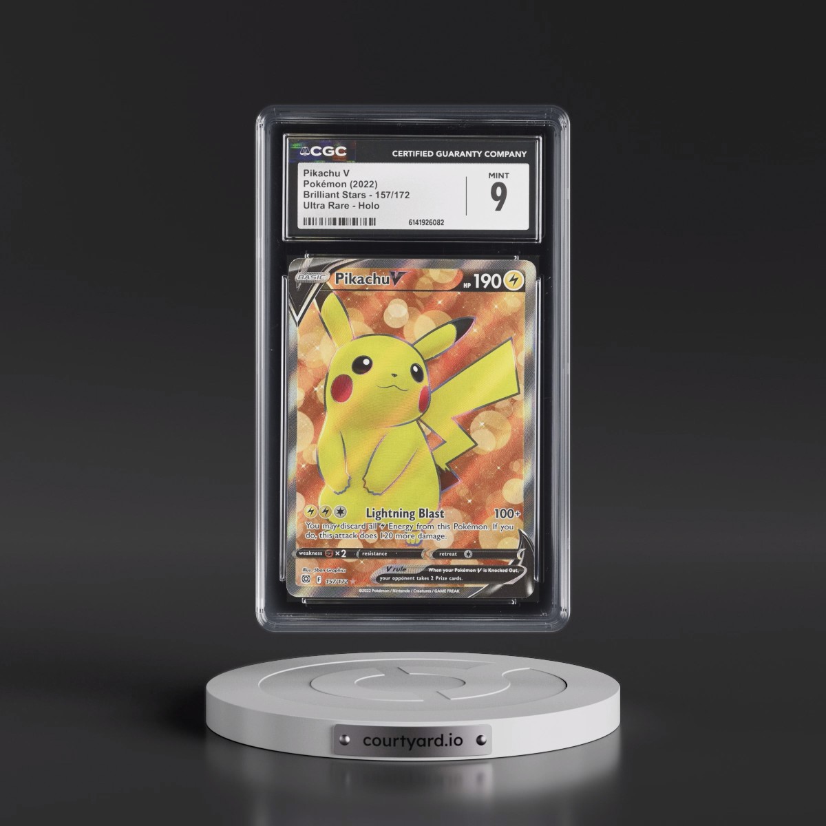 2022 Brilliant Stars #157/172 Pikachu V - Ultra Rare Holo (CGC 9 MINT)