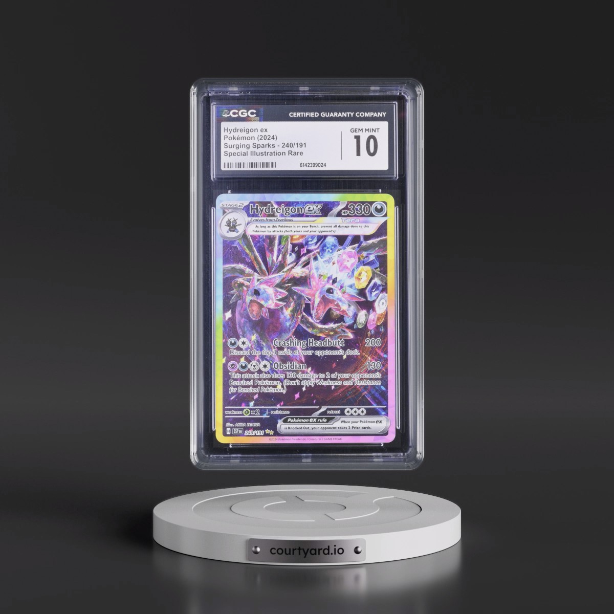 2024 Surging Sparks - SSP EN #240/191 Hydreigon ex - Special Illustration Rare (Holo) (CGC 10 GEM MINT)