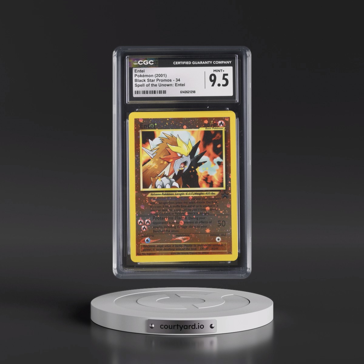 1999 Black Star Promos #34 Entei - Reverse Holo Spell of the Unown: Entei () (CGC 9.5 MINT+)