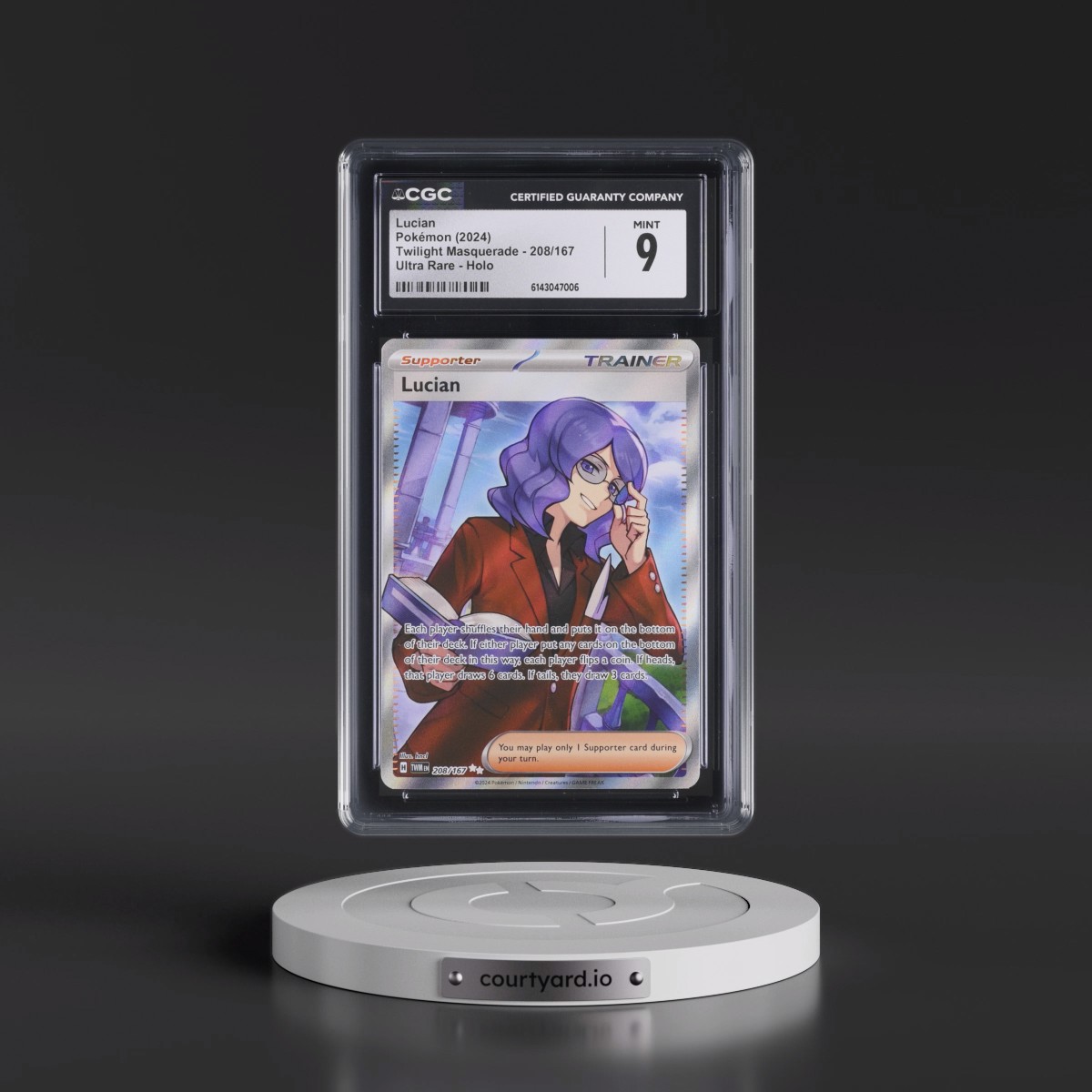 2024 Twilight Masquerade - TWM EN #208/167 Lucian - Ultra Rare Holo (CGC 9 MINT)