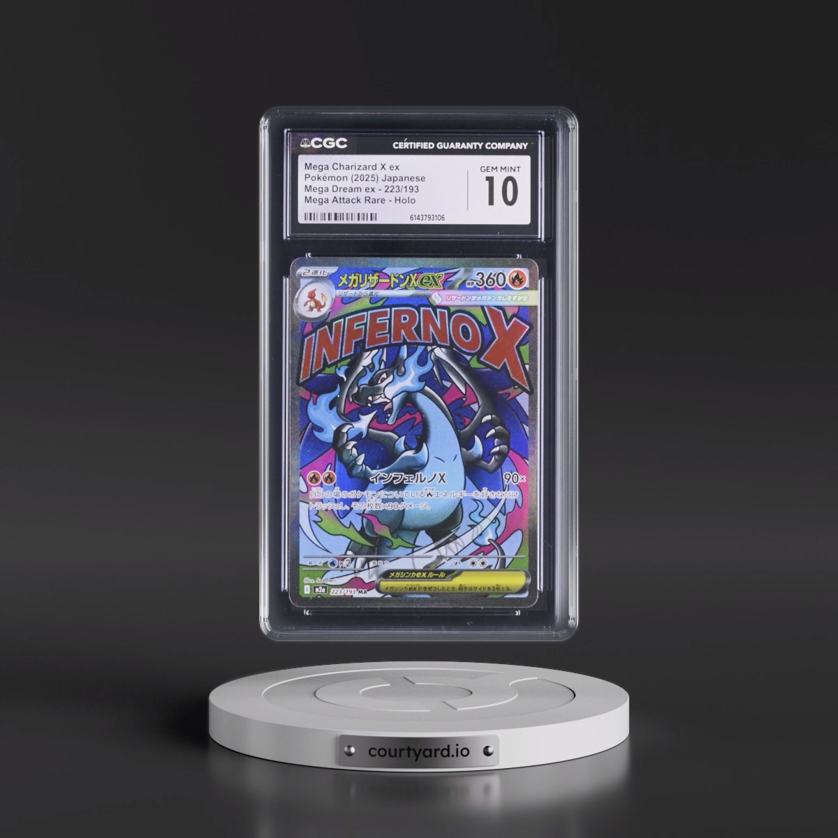 2025 Mega Dream ex - M2a #223/193 Mega Charizard X ex - Mega Attack Rare Holo (CGC 10 GEM MINT)