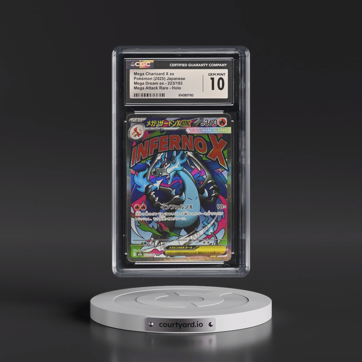 2025 Mega Dream ex - M2a #223/193 Mega Charizard X ex - Mega Attack Rare Holo (CGC 10 GEM MINT)