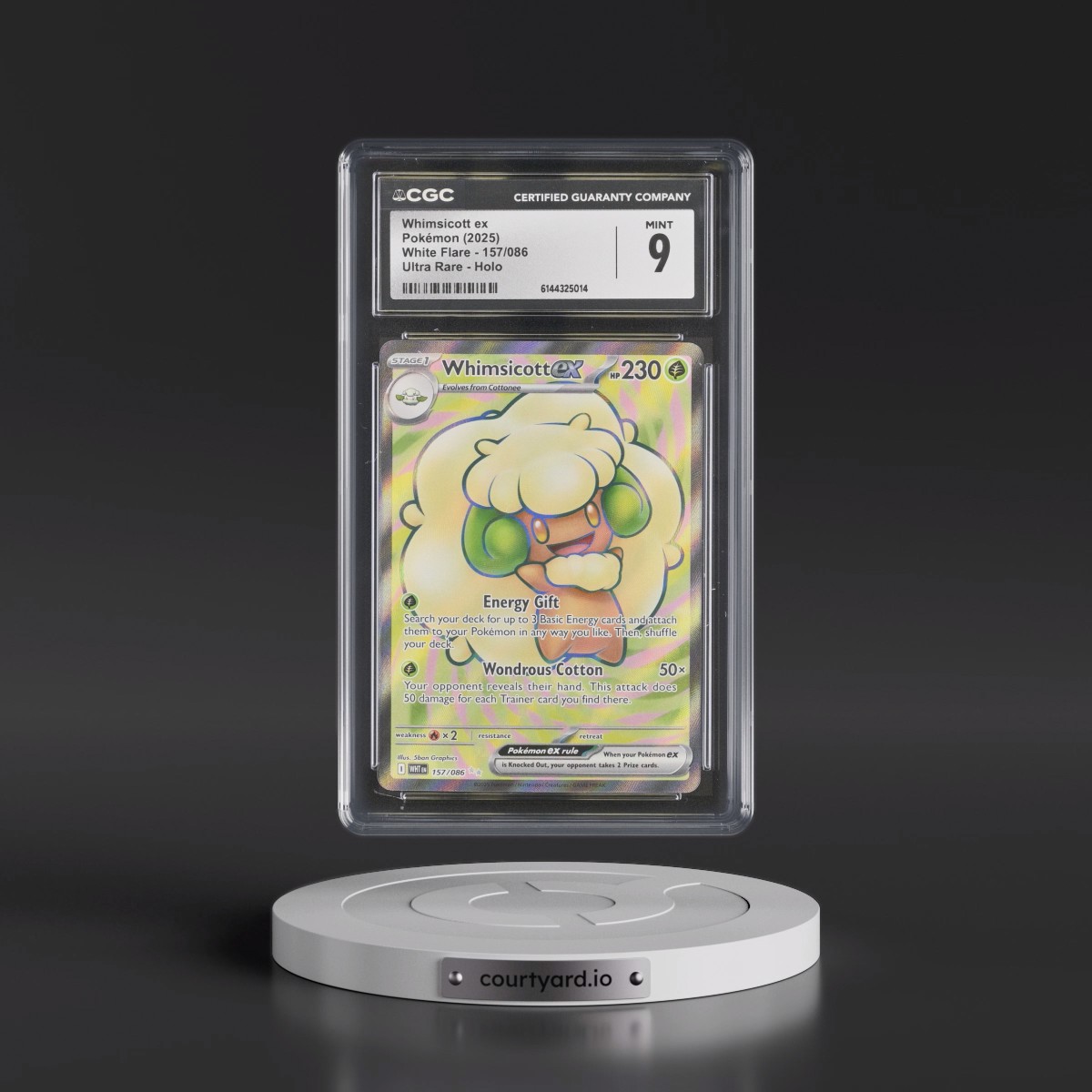 2025 White Flare - WHT EN #157/086 Whimsicott ex - Ultra Rare Holo (CGC 9 MINT)