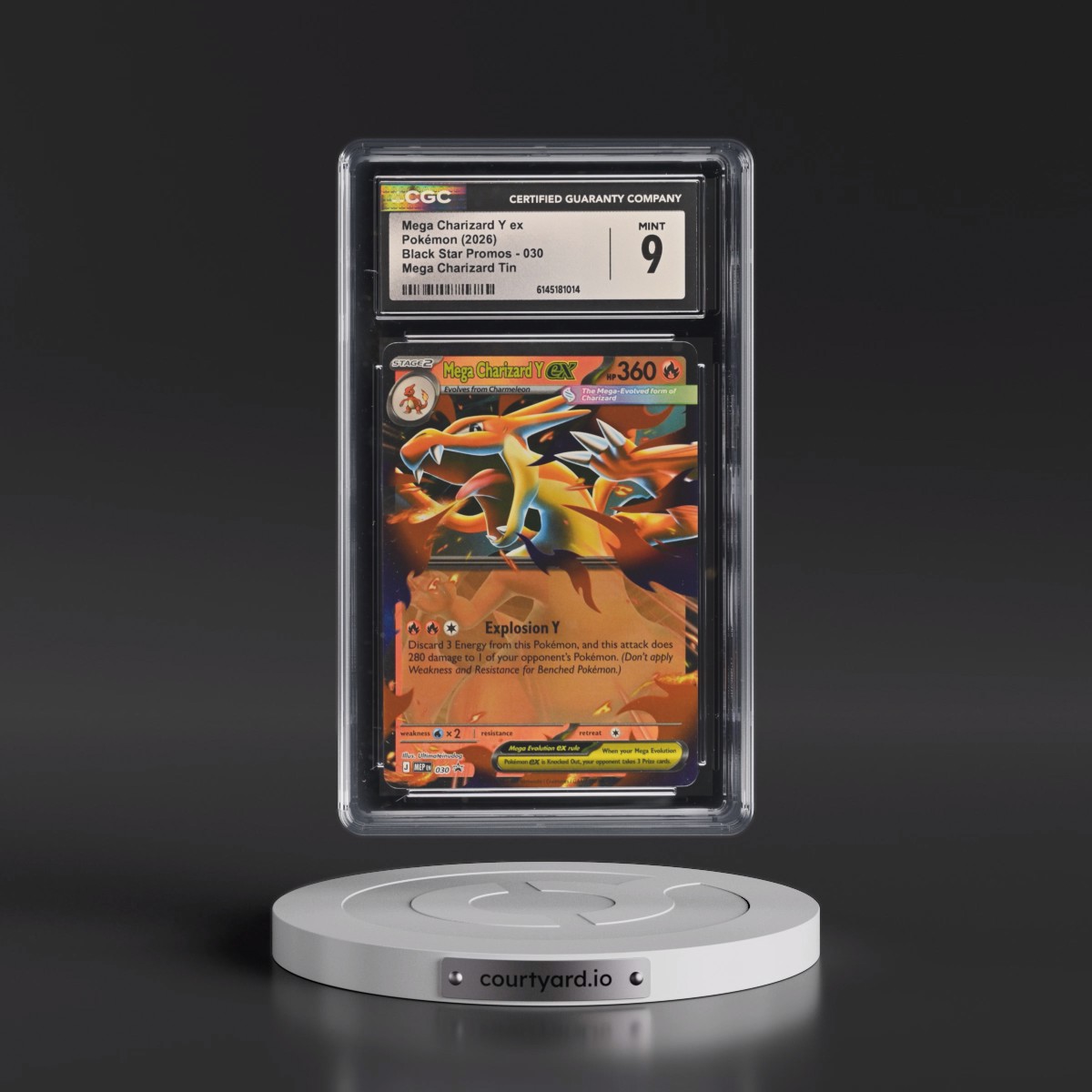 2025 Black Star Promos - Mega Evolution MEP EN #030 Mega Charizard Y ex - Mega Charizard Tin (Holo) (CGC 9 MINT)