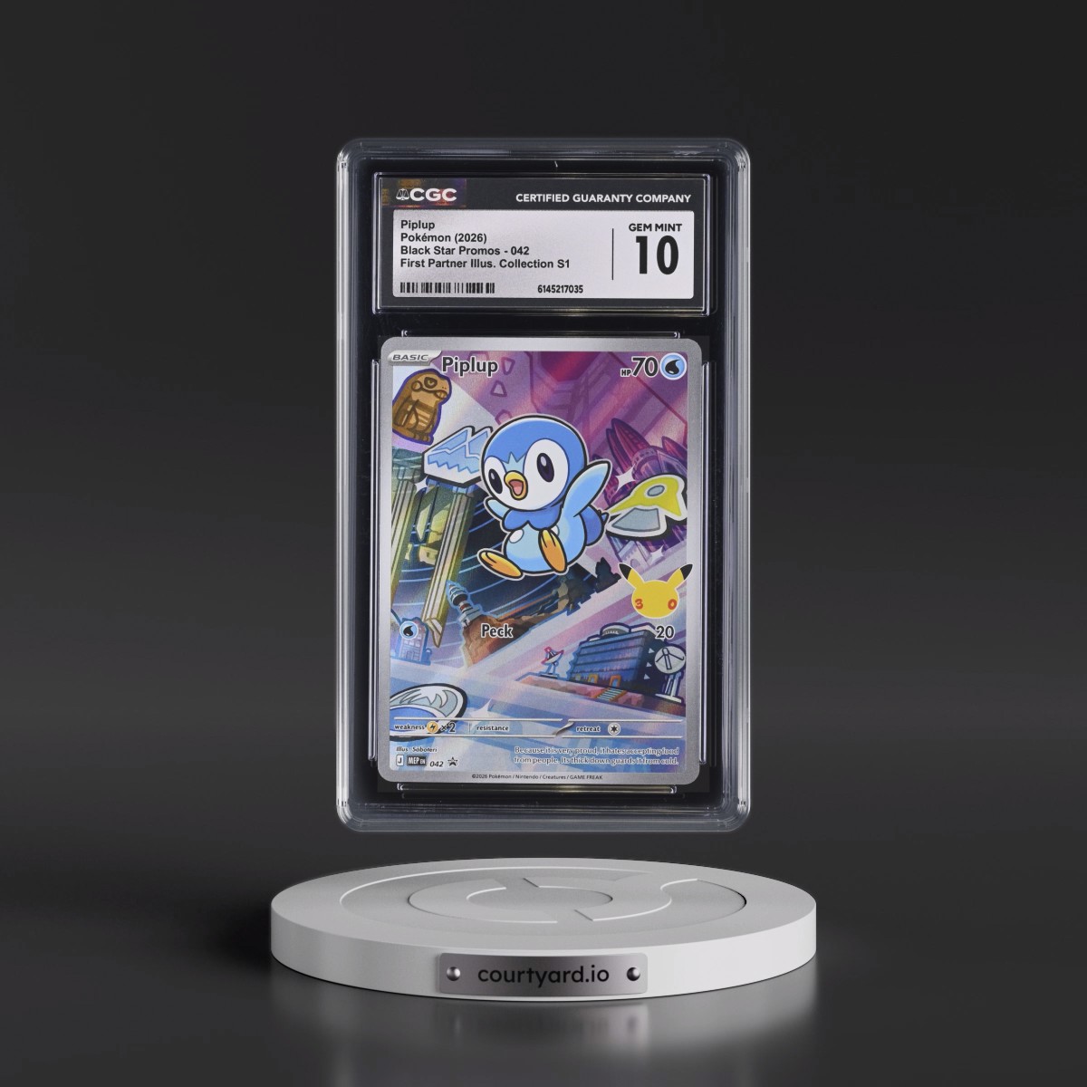 2025 Black Star Promos - Mega Evolution MEP EN #042 Piplup - First Partner Illustration Collection Series 1 (CGC 10 GEM MINT)