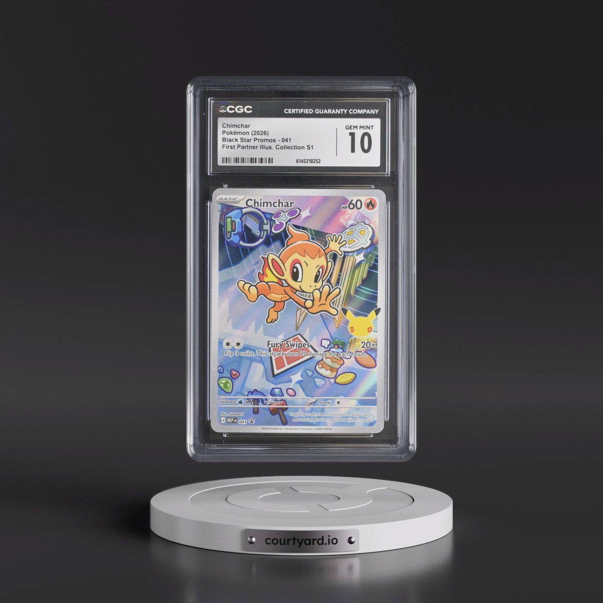 2025 Black Star Promos - Mega Evolution MEP EN #041 Chimchar - First Partner Illustration Collection Series 1 (Holo) (CGC 10 GEM MINT)