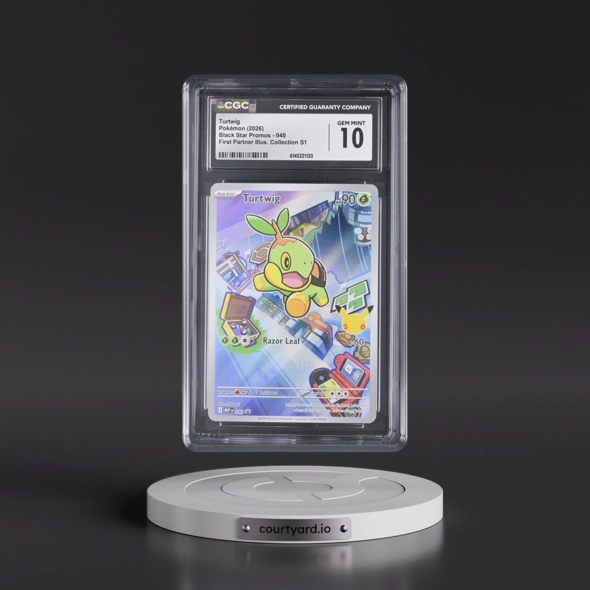 2025 Black Star Promos - Mega Evolution MEP EN #040 Turtwig - First Partner Illustration Collection Series 1 (Holo) (CGC 10 GEM MINT)