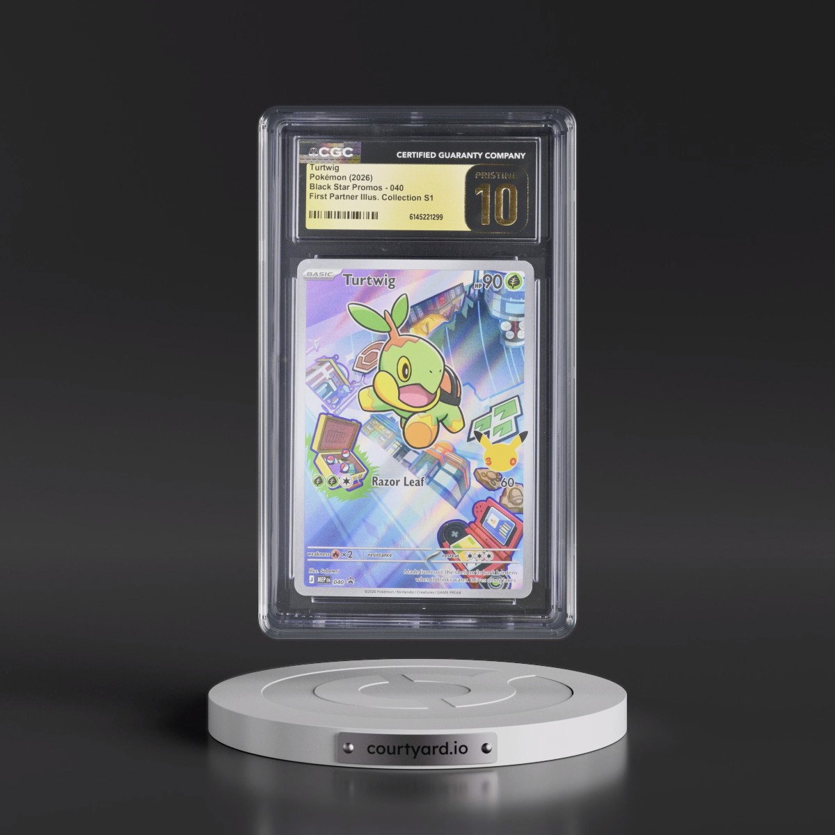 2025 Black Star Promos - Mega Evolution MEP EN #040 Turtwig - First Partner Illustration Collection Series 1 (Holo) (CGC 10 PRISTINE)