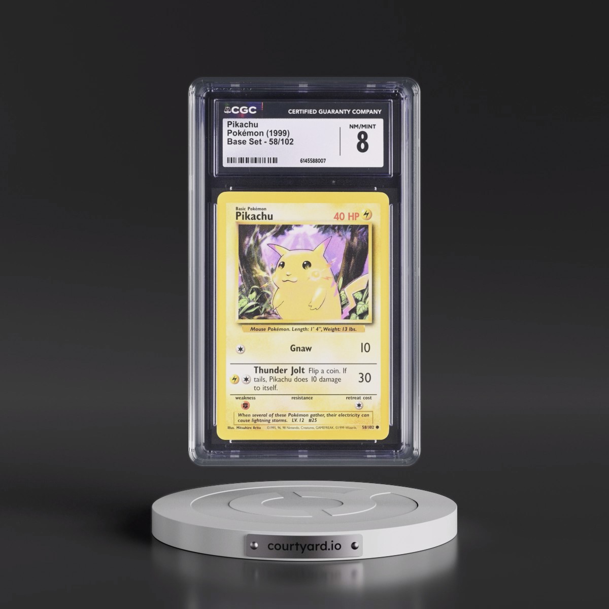 1999 Base Set #58/102 Pikachu - Yellow Cheeks (CGC 8 NM-MT)