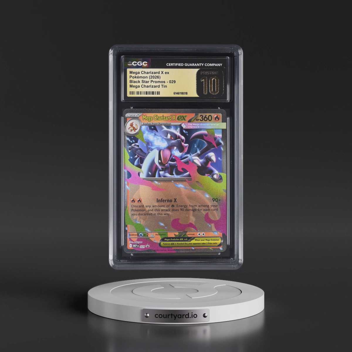 2025 Black Star Promos - Mega Evolution MEP EN Mega Charizard X ex - Mega Charizard Tin (Holo) #029 CGC 10