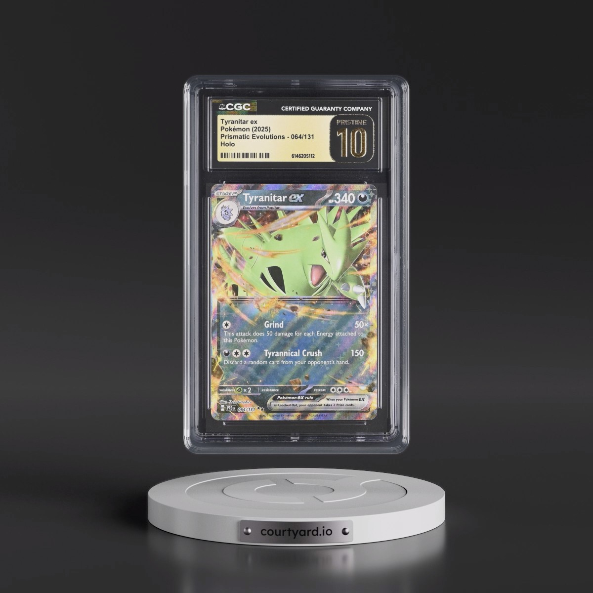 2024 Prismatic Evolutions - PRE EN #064/131 Tyranitar ex - Holo (CGC 10 PRISTINE)
