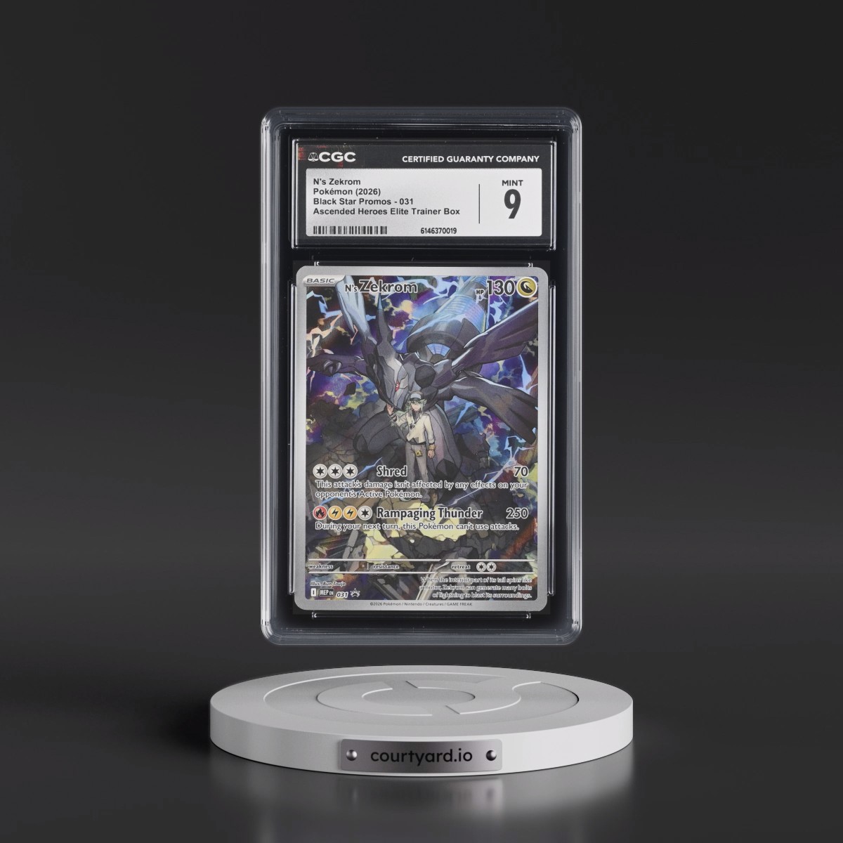 2025 Black Star Promos - Mega Evolution MEP EN #031 N's Zekrom - Ascended Heroes Elite Trainer Box (Holo) (CGC 9 MINT)