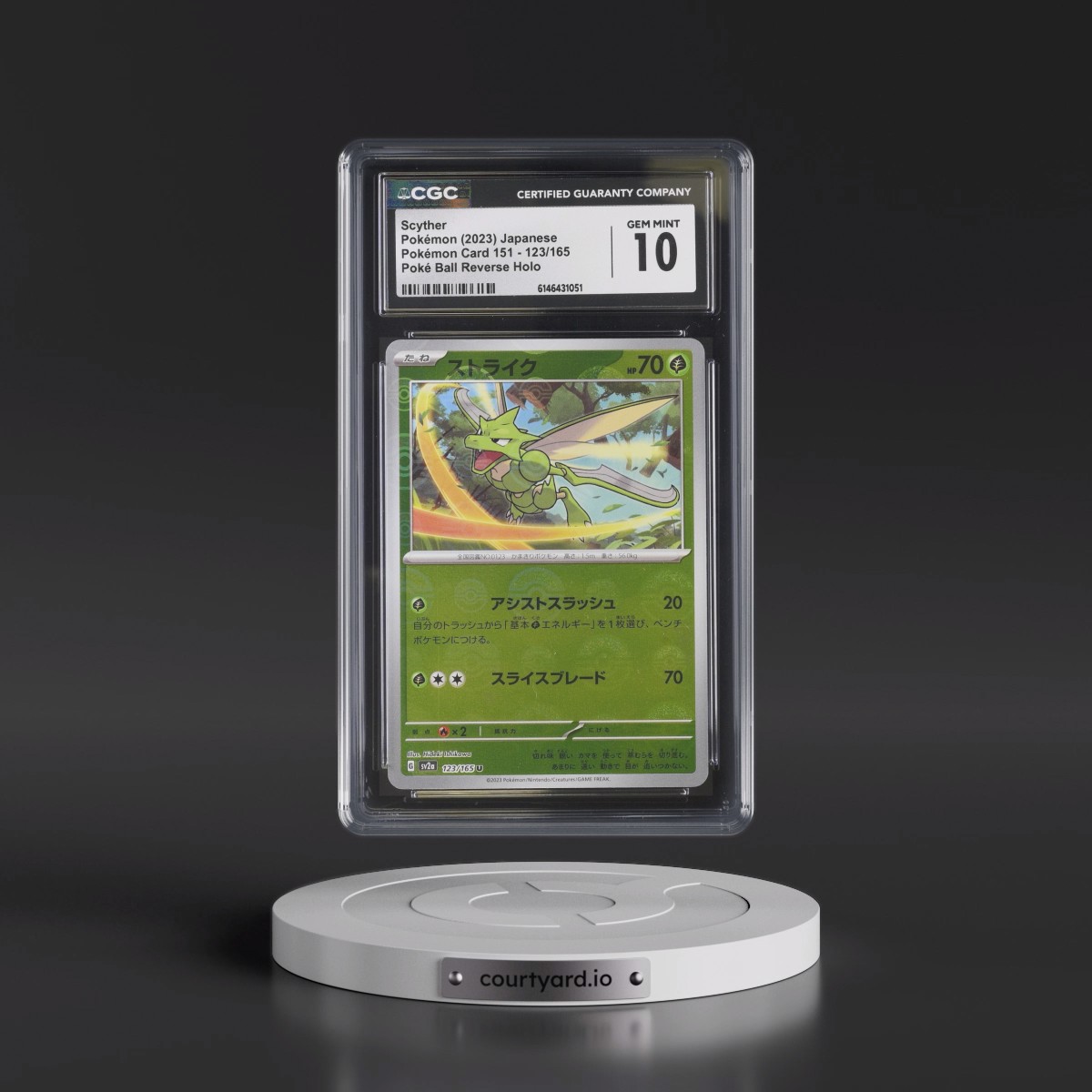2023 Pokémon Card 151 #123/165 Scyther - Reverse Holo Poké Ball (CGC 10 GEM MINT)
