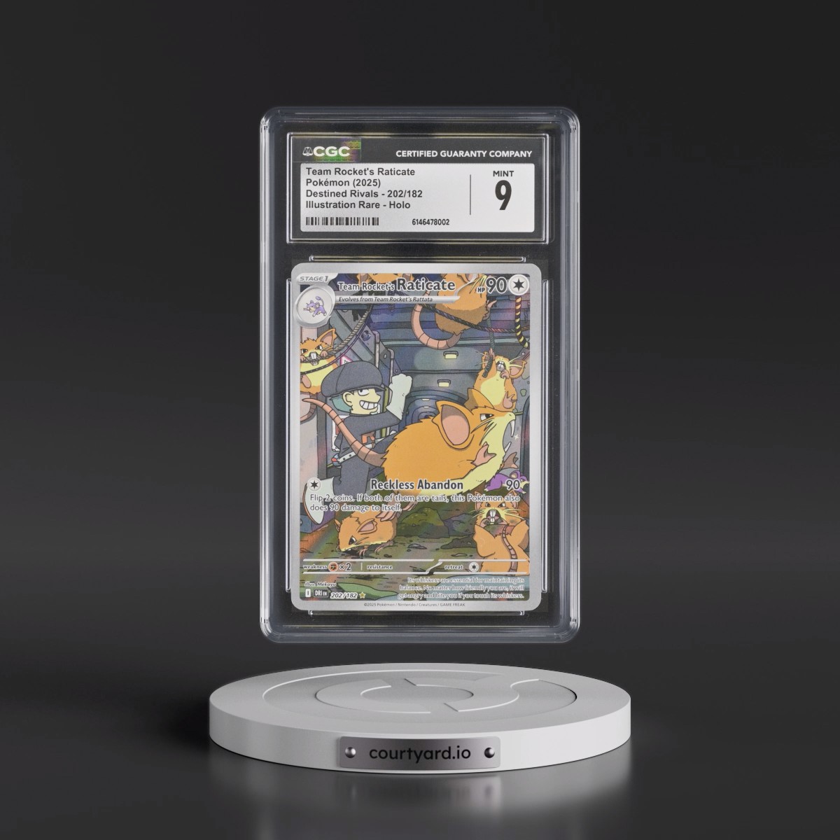 2025 Destined Rivals - DRI EN #202/182 Team Rocket's Raticate - Illustration Rare Holo (CGC 9 MINT)