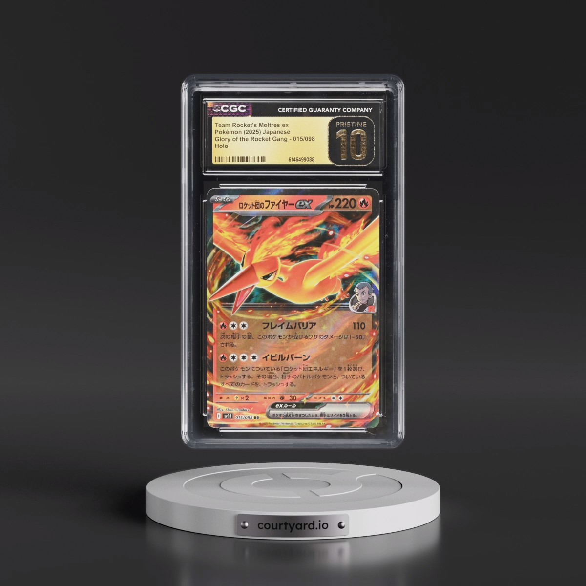 2025 Glory of the Rocket Gang - sv10 #015/098 Team Rocket's Moltres ex - Holo (CGC 10 PRISTINE)