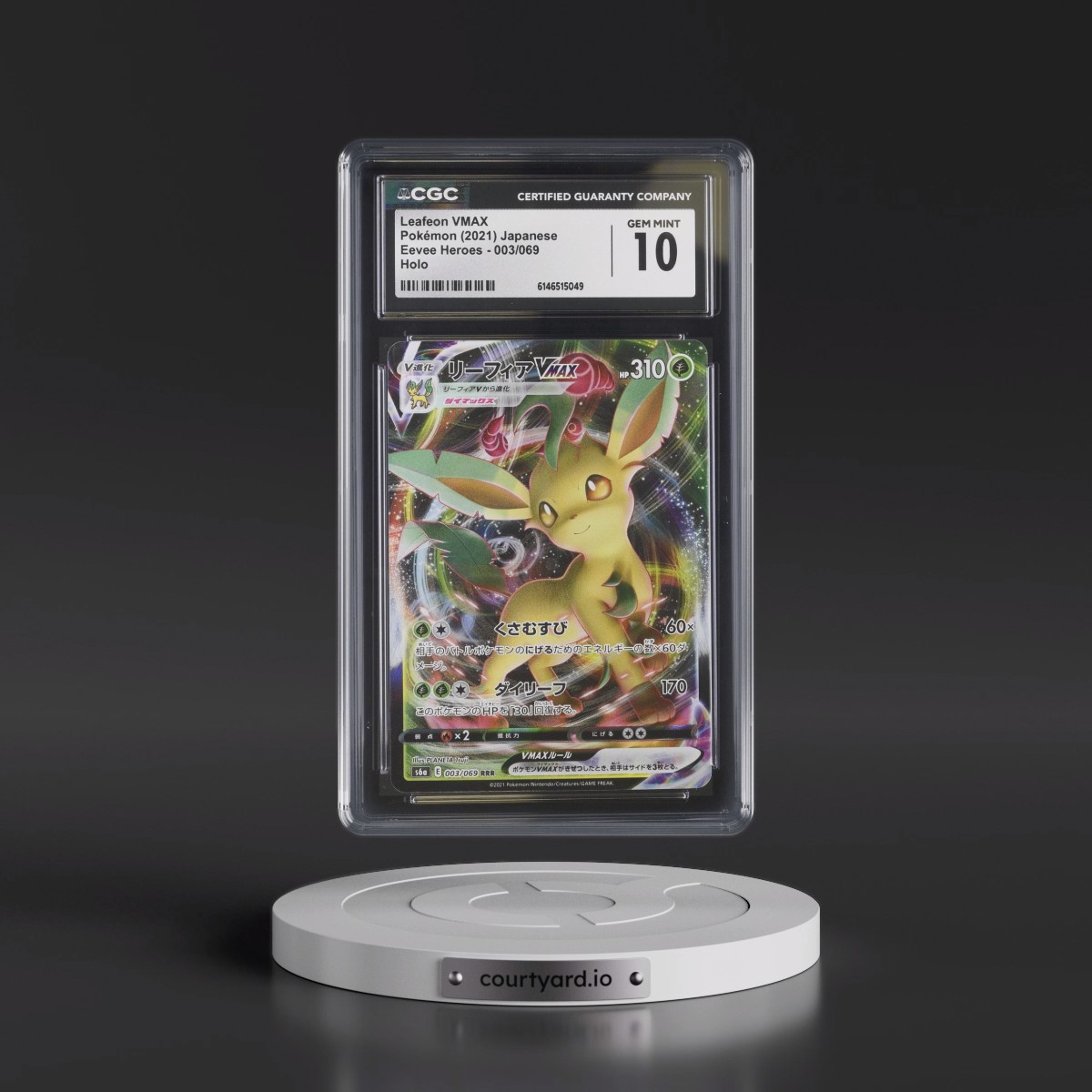 2021 Eevee Heroes #003/069 Leafeon VMAX - Holo (CGC 10 GEM MINT)