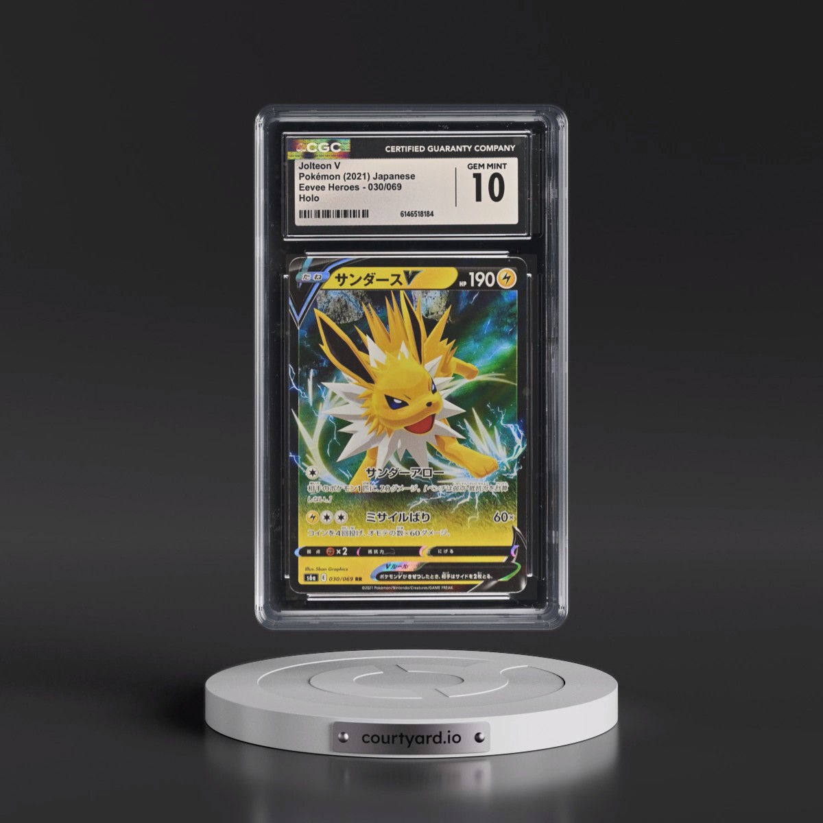 2021 Eevee Heroes #030/069 Jolteon V - Holo (CGC 10 GEM MINT)